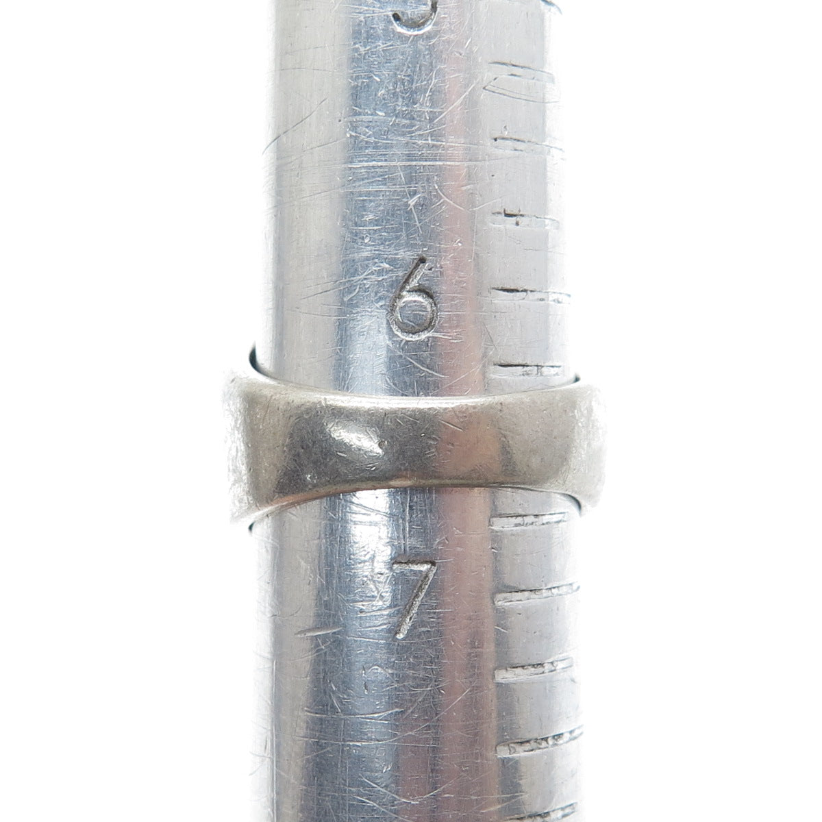 925 Sterling Silver Vintage Italy Modernist Ribbed Oxidized Ring Size 6.75