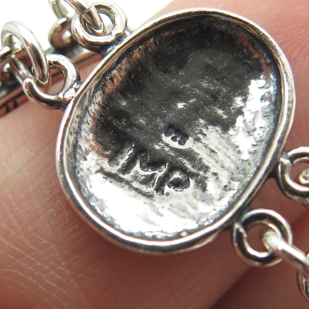 925 Sterling Silver Vintage IMP Israel David's Lyre Harp Bracelet 7.75"