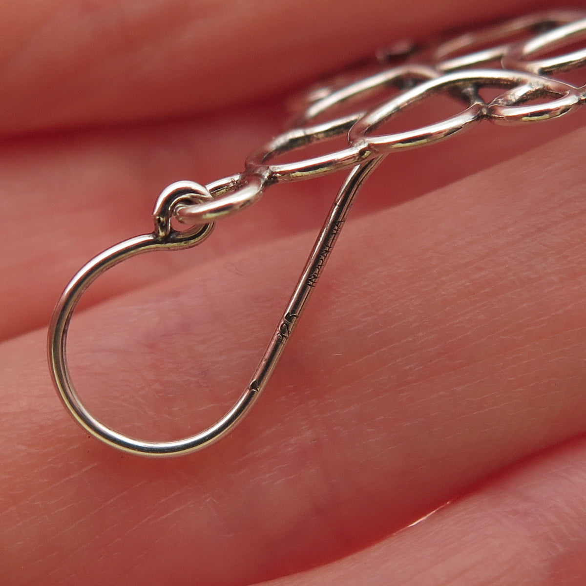 925 Sterling Silver Vintage Modernist Swirl Teardrop Earrings