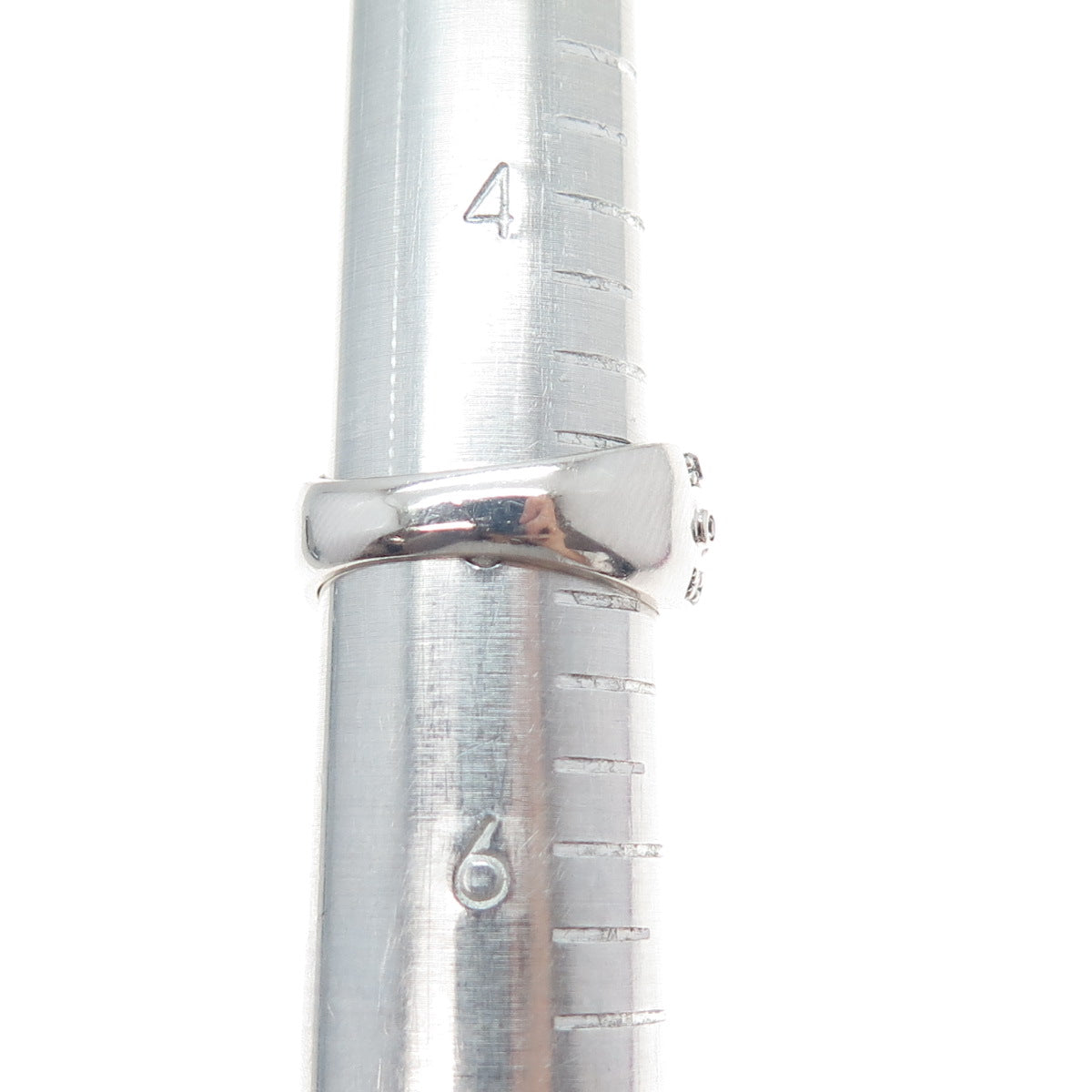 925 Sterling Silver Round-Cut Lab-Created Ruby & C Z Ring Size 5.25