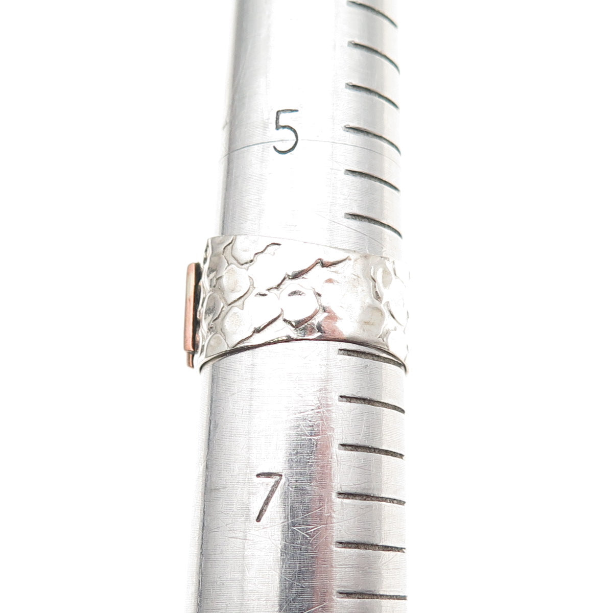 925 Sterling Silver 2-Tone Vintage Blue C Z Modernist Oxidized Ring Size 6.25