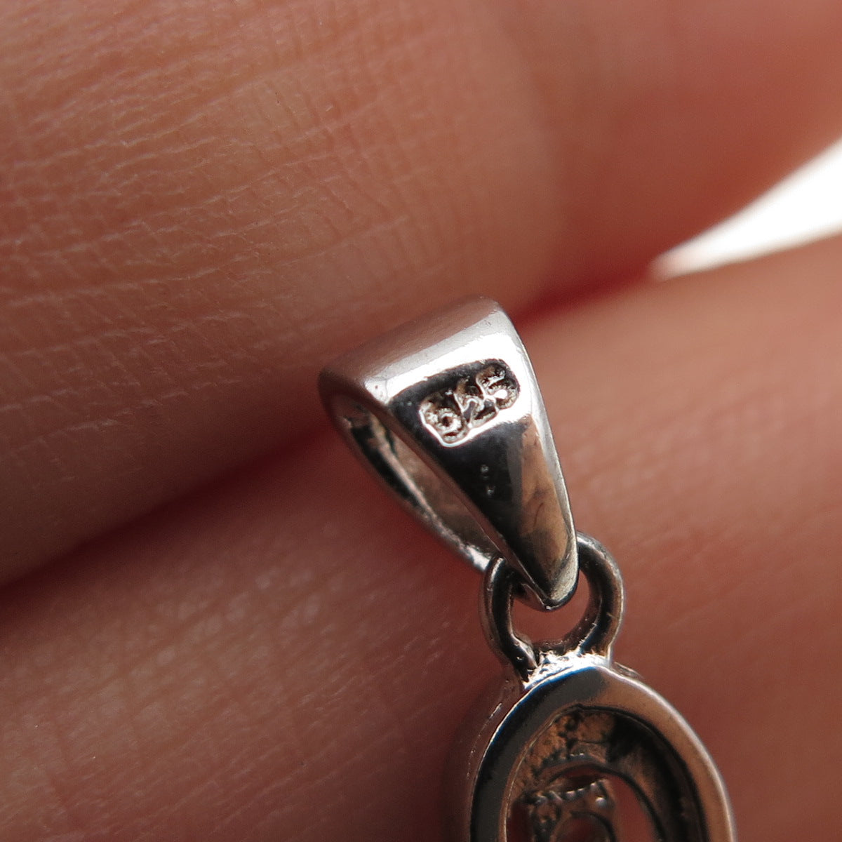 925 Sterling Silver Round-Cut C Z Cross Charm Pendant