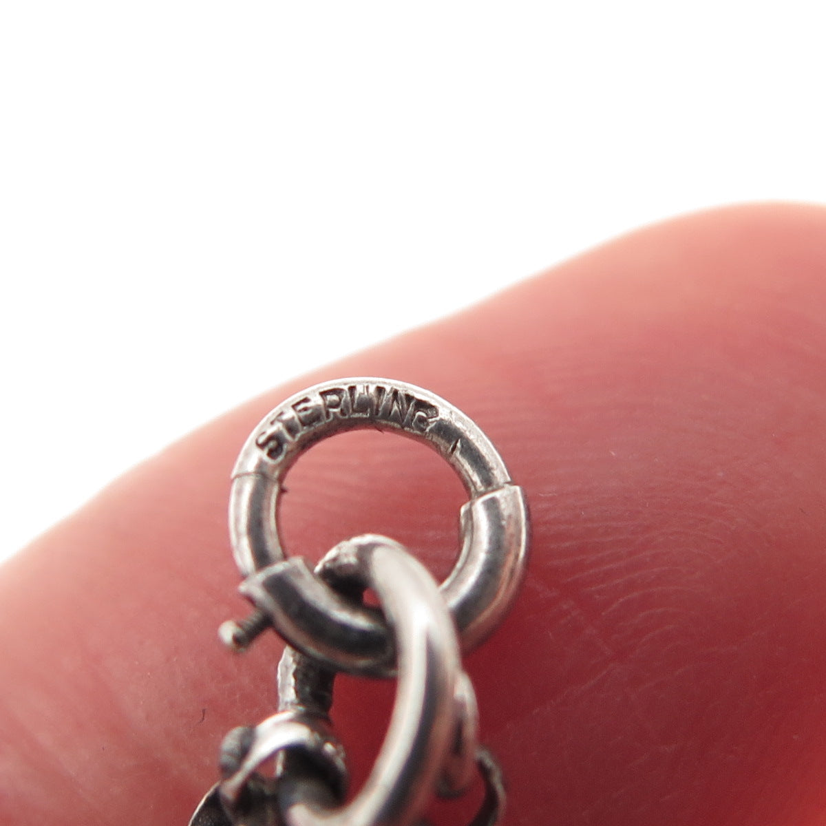 DANECRAFT 925 Sterling Silver Antique Art Deco Acorn Oxidized Chain Necklace 16"