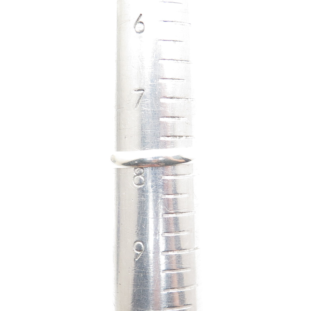 925 Sterling Silver Vintage Real Round-Cut Amethyst Ring Size 7.75