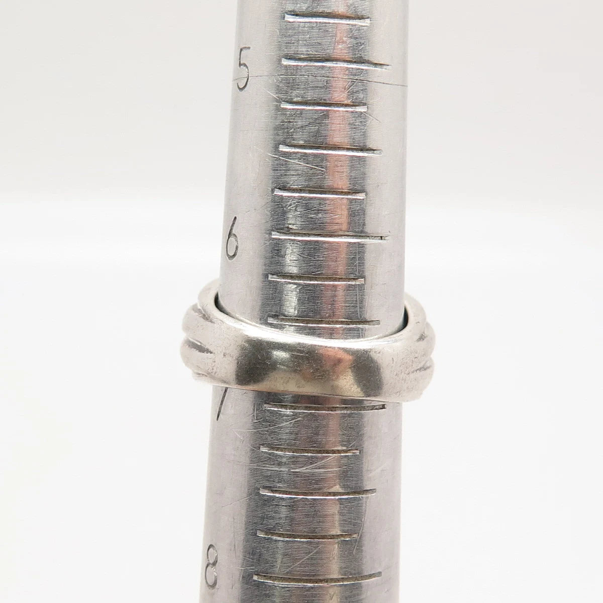 925 Sterling Silver Vintage Tribal Domed Ring Size 7
