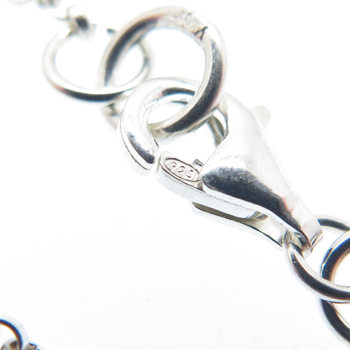 925 Sterling Silver Vintage Om Mantra Shatkona Rolo Chain Necklace 20"