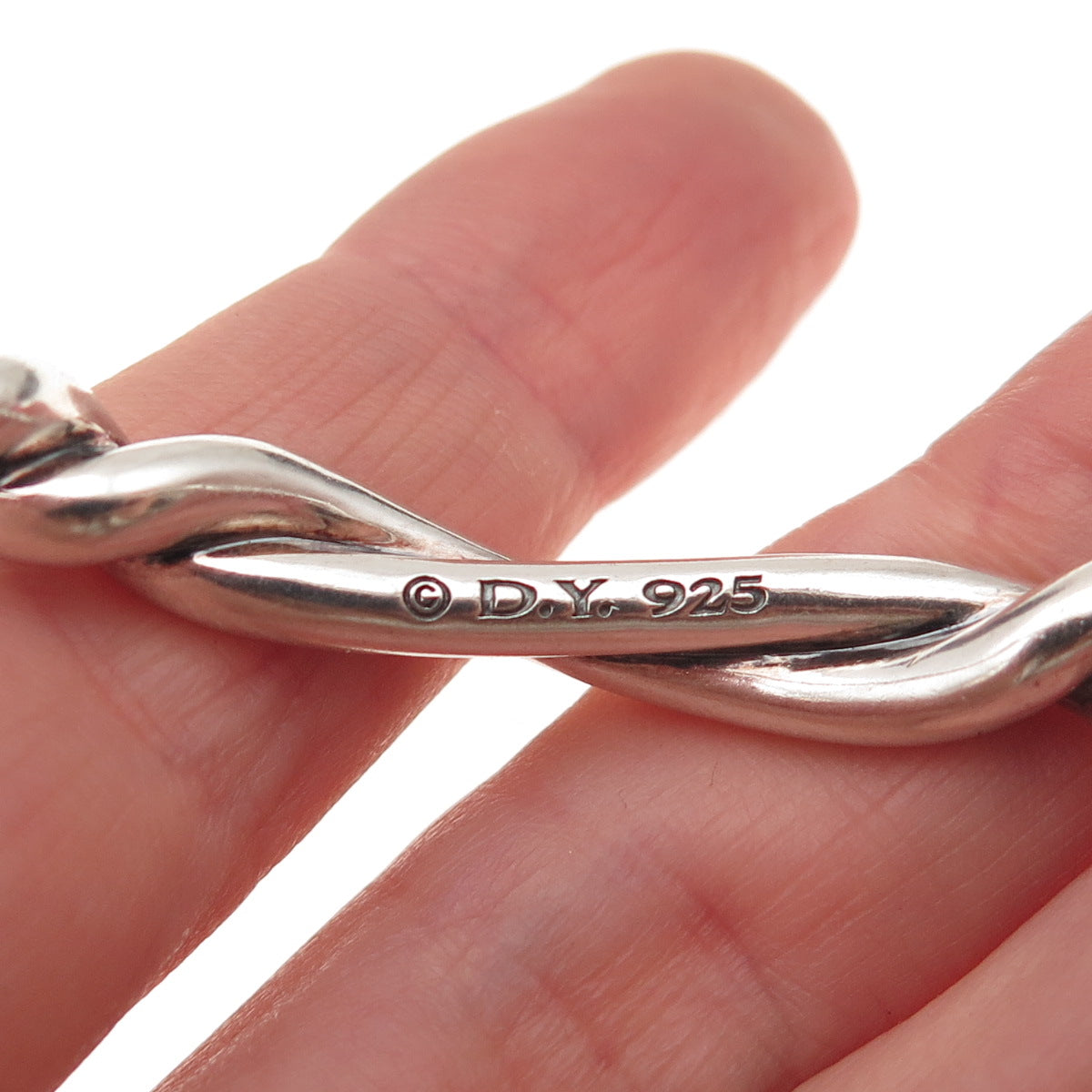 David Yurman 925 Sterling Silver Vintage Continuance Center Twist Bracelet 6.75"