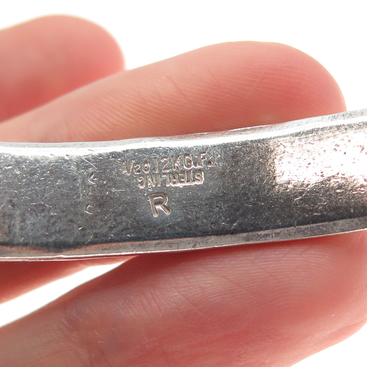 REX ABEITA Old Pawn Sterling 1/20 12K GF Turquoise Inlay Adjustable Bracelet 7"