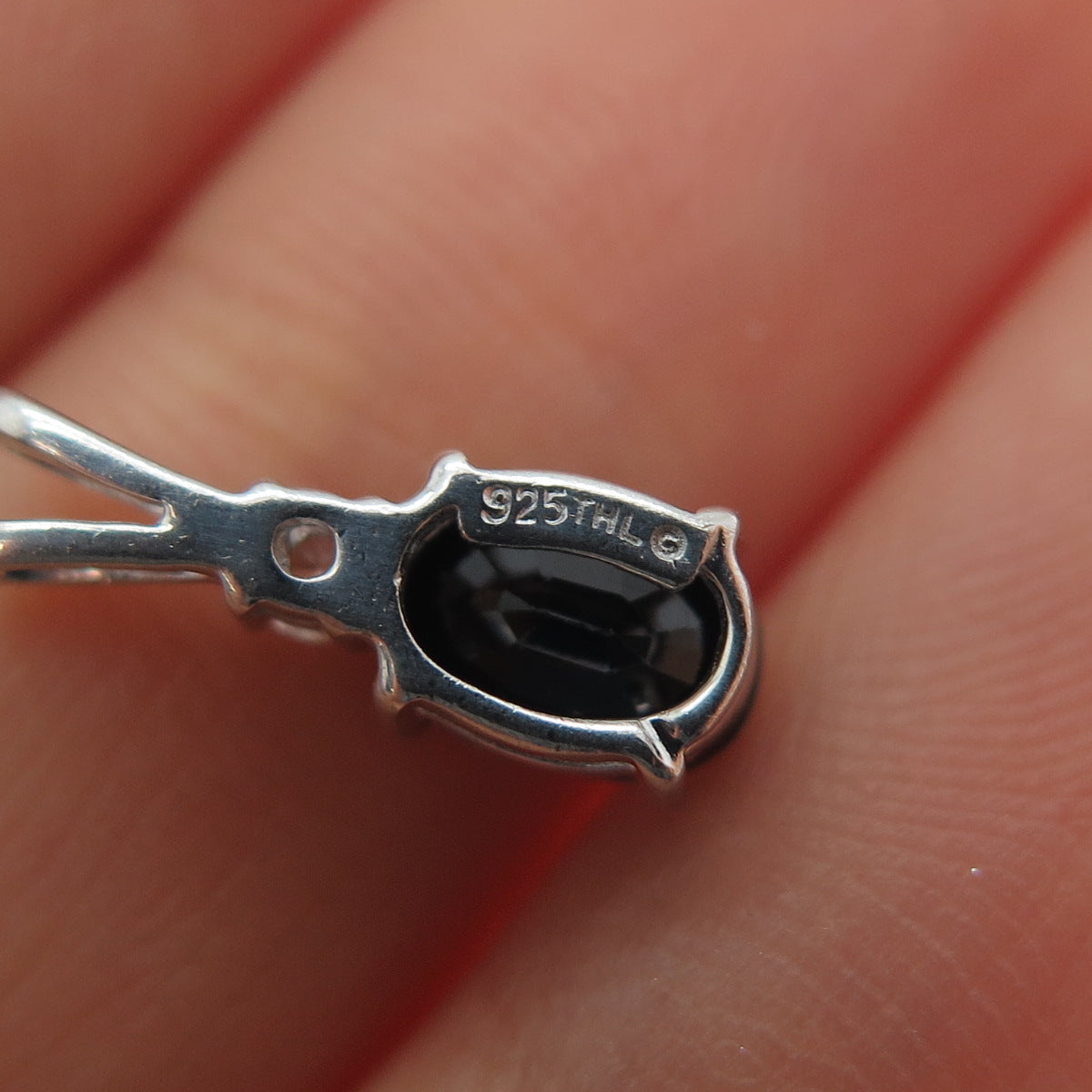 925 Sterling Silver Real Sapphire & C Z Mini Charm Pendant