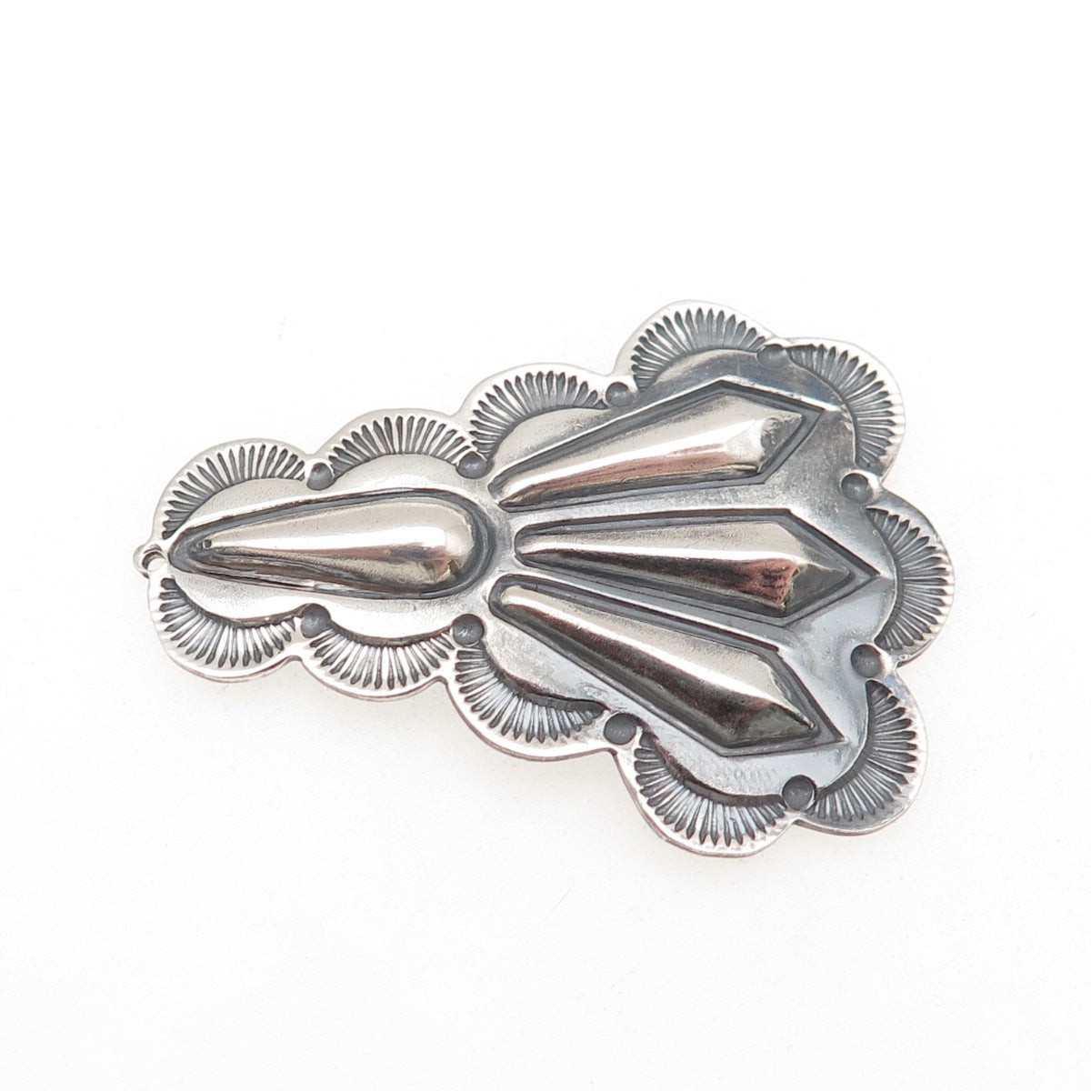 Old Pawn 925 Sterling Silver Vintage Southwestern Oxidized Tribal Charm Pendant