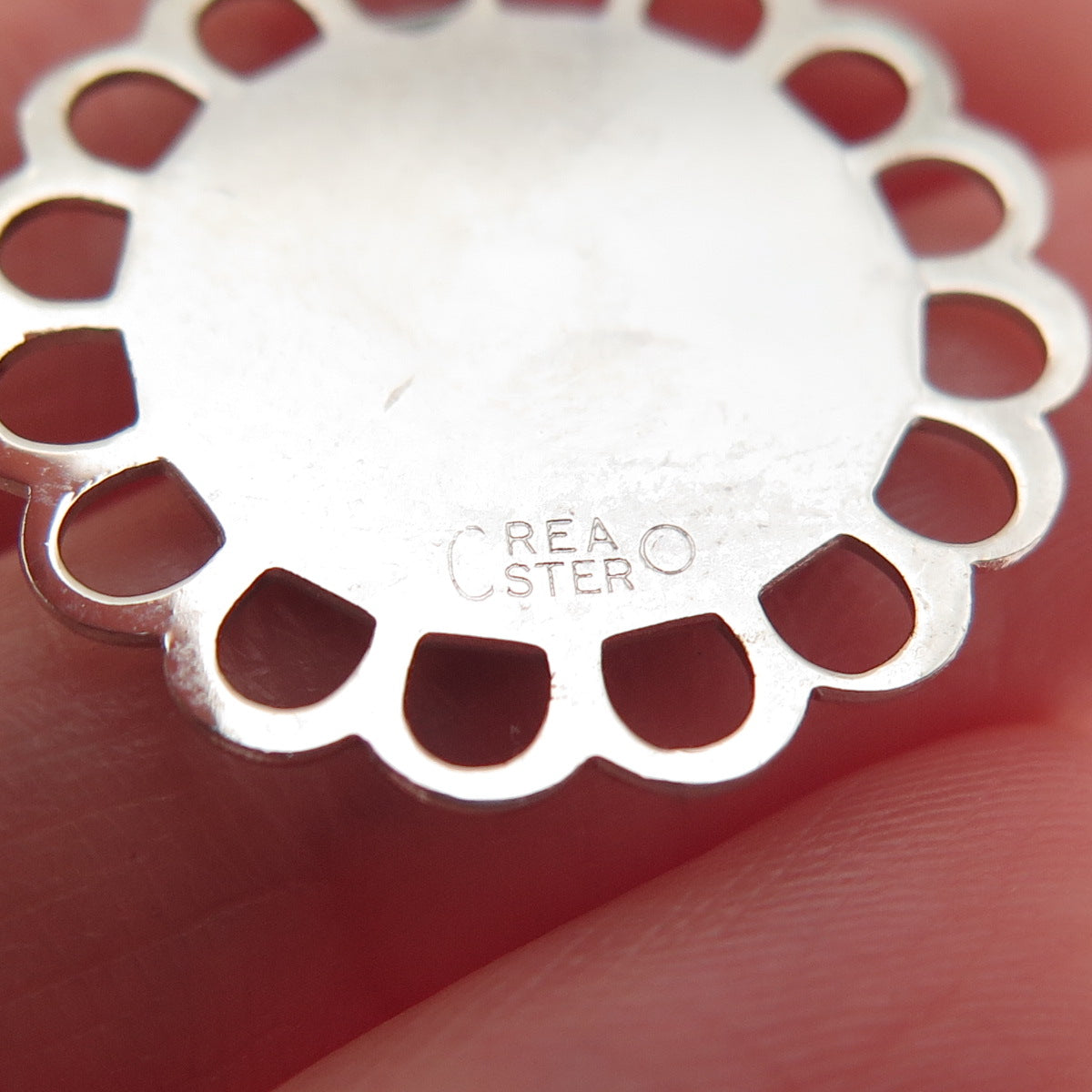 CREA 925 Sterling Silver Vintage Bermuda Palm Tree Floral Charm Pendant