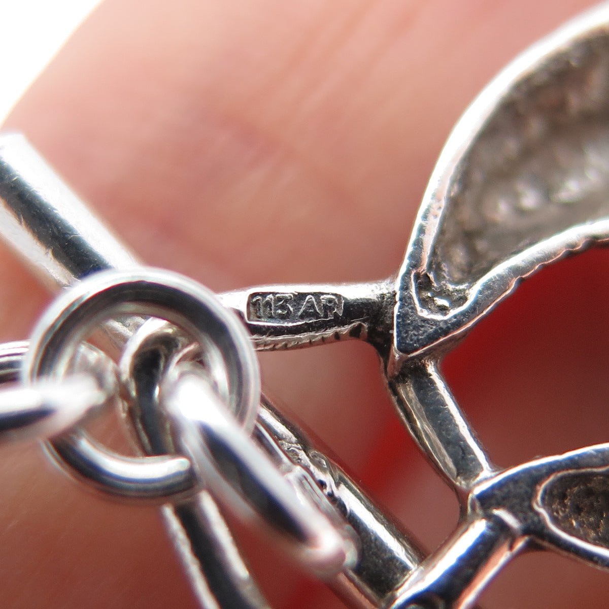 800 Silver Vintage Italy Anchor Mariner Link Oxidized Bracelet 6.75"