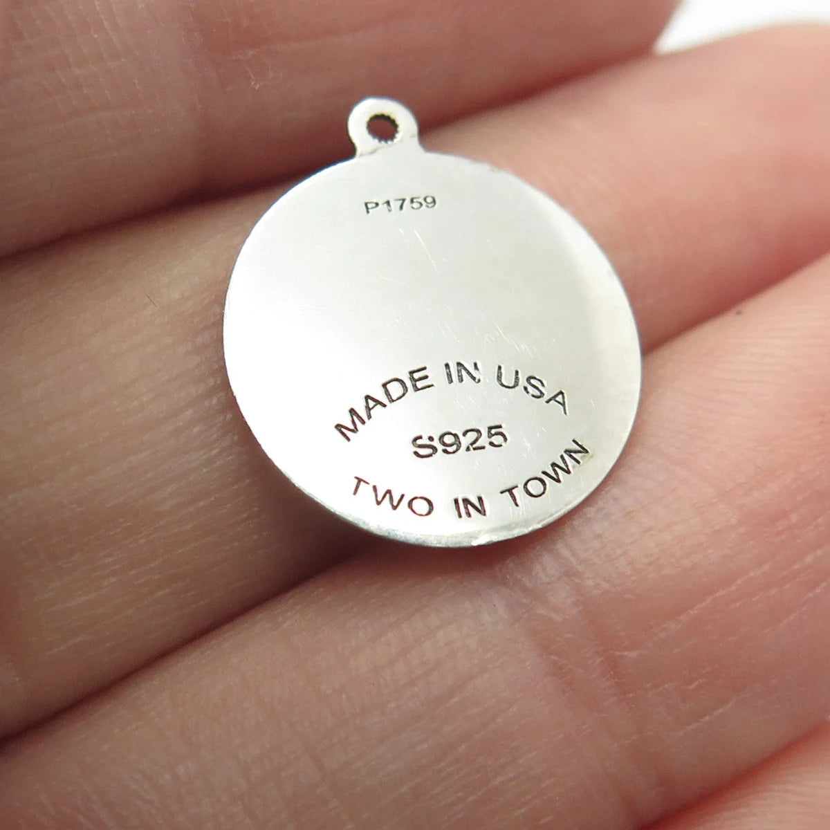 925 Sterling Silver USA Two In Town Dog Charm Pendant