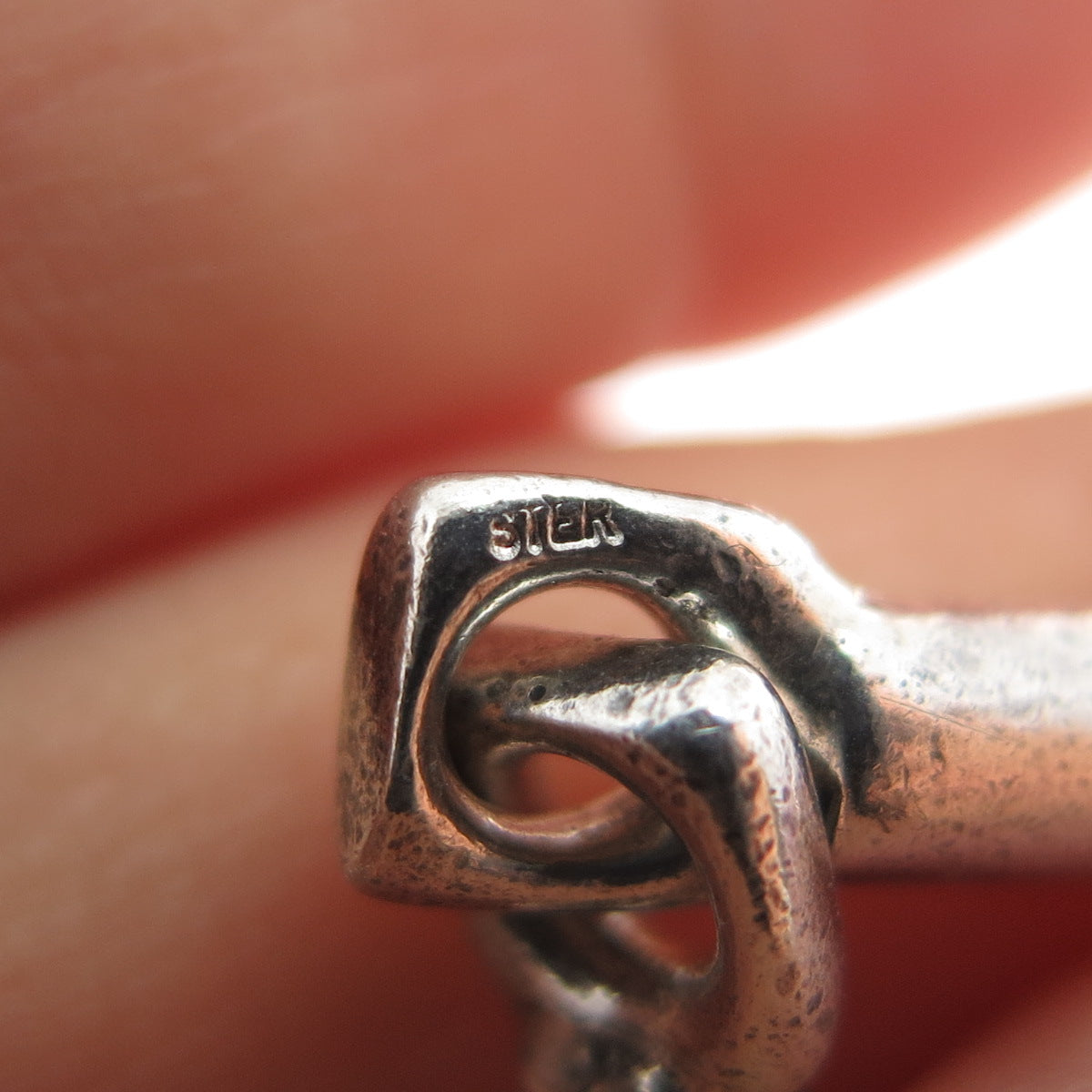 925 Sterling Silver Vintage Modernist Bar Chain Necklace 16"