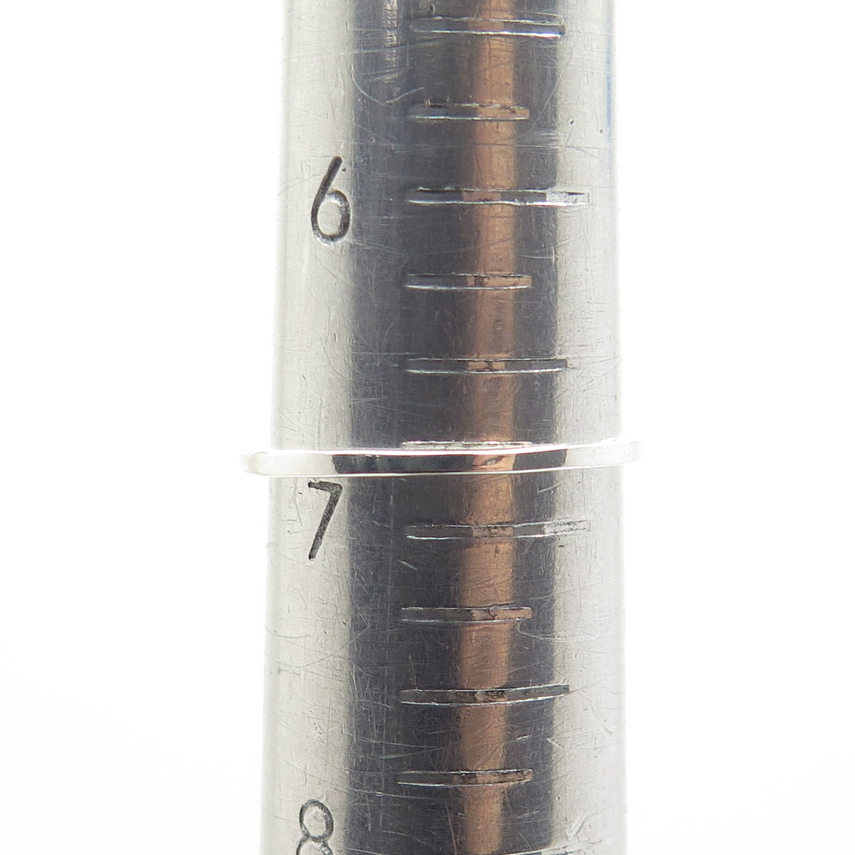 925 Sterling Silver Vintage Round-Cut Shaped C Z Engagement Ring Size 7