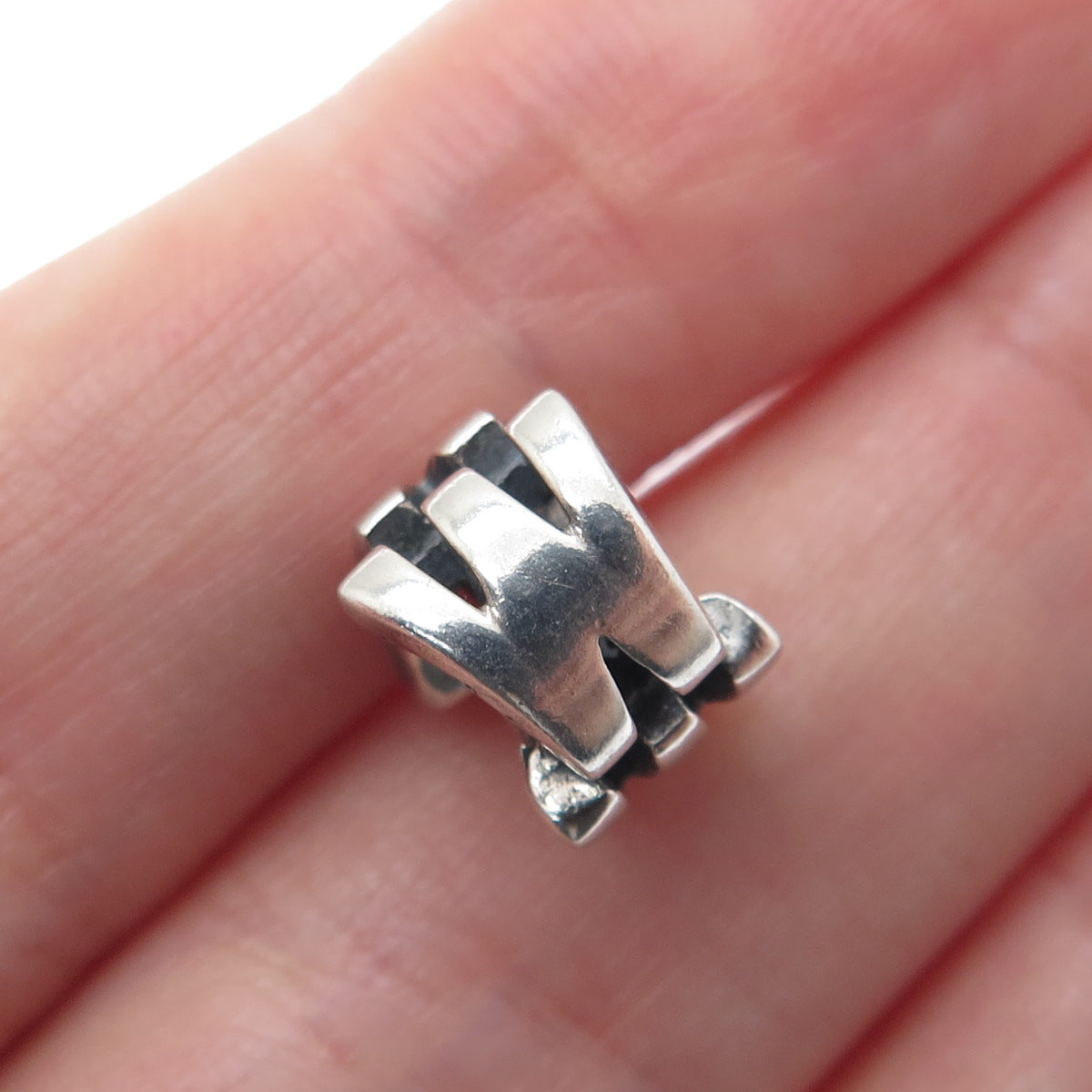 CHAMILIA 925 Sterling Silver Letter M / W Initial Bead Charm