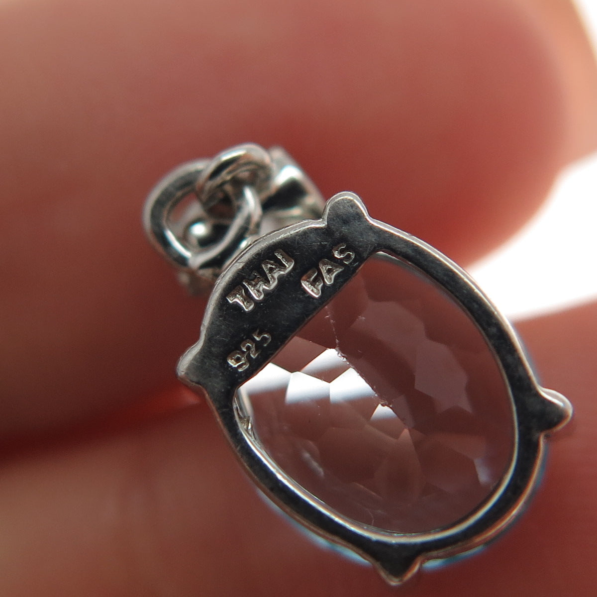 925 Sterling Silver Real Diamond & Blue Topaz Minimalist Charm Pendant