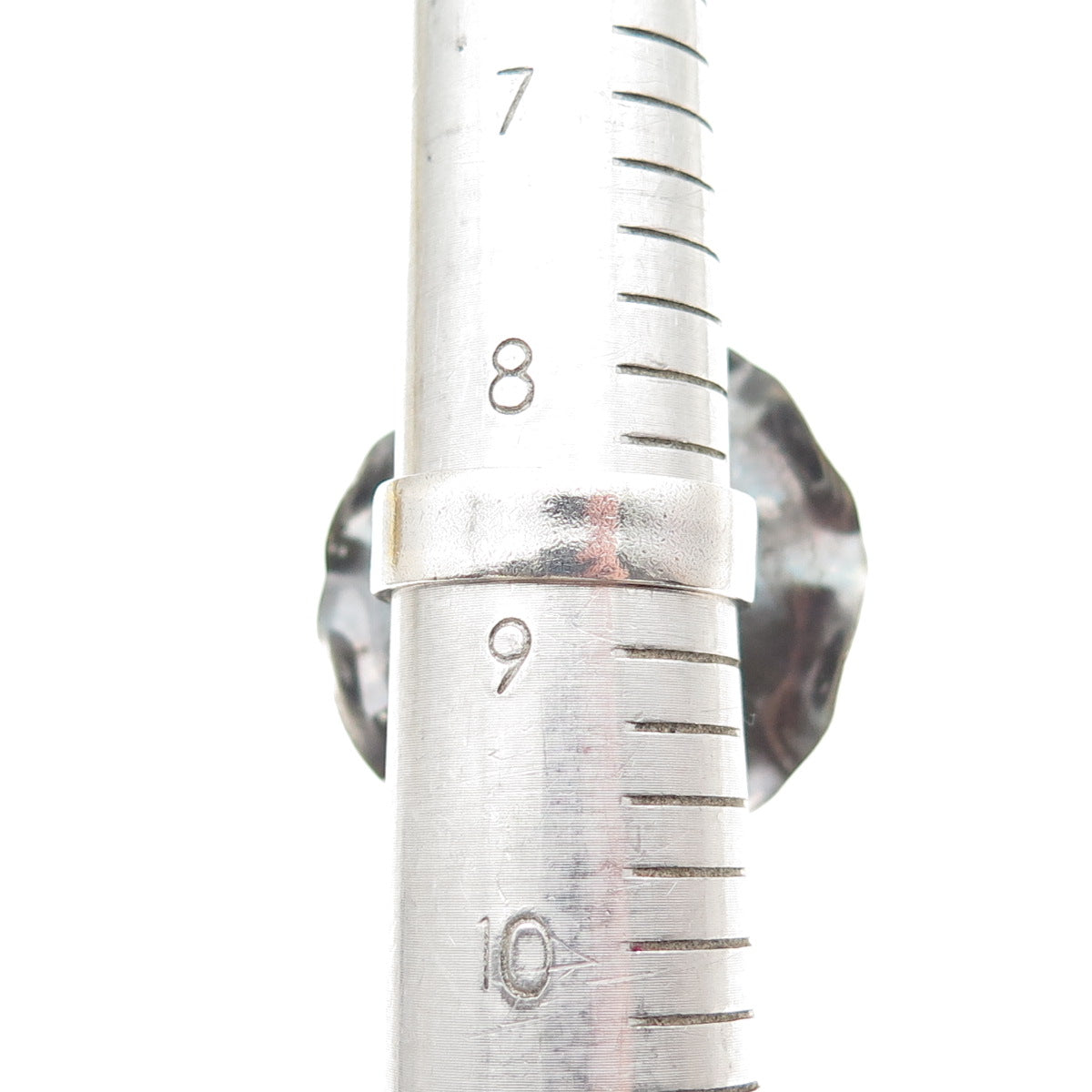 925 Sterling Silver Vintage Modernist Flower Statement Oxidized Ring Size 8.75