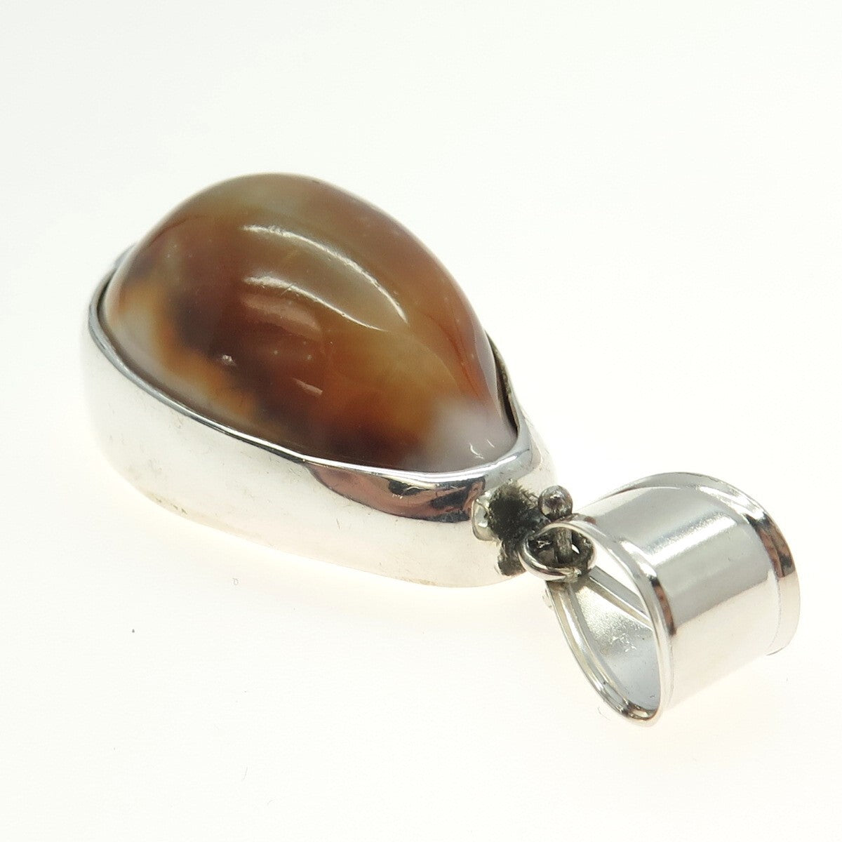925 Sterling Silver Vintage Real Sea Shell Pendant