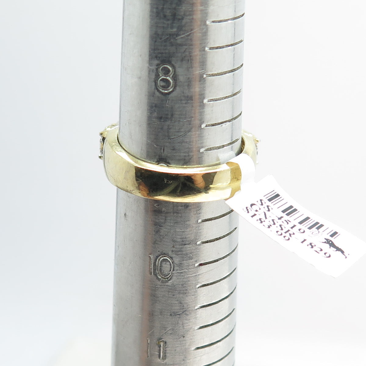 DADWANI 925 Sterling Silver Gold Plated Swarovski Crystal Ring Size 9.25