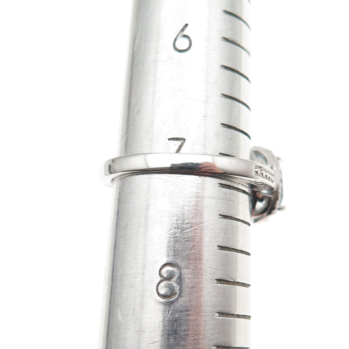 Chuck Clemency 925 Sterling Silver Real Diamond & Blue Topaz Ring Size 7.25