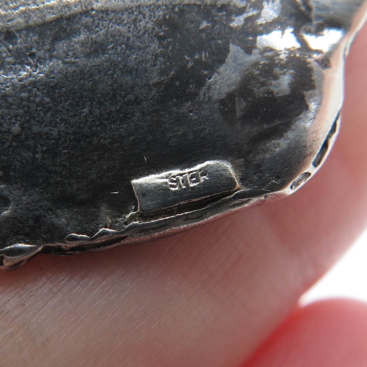 925 Sterling Silver Vintage Taurus Zodiac Modernist Brutalist Oxidized Pendant