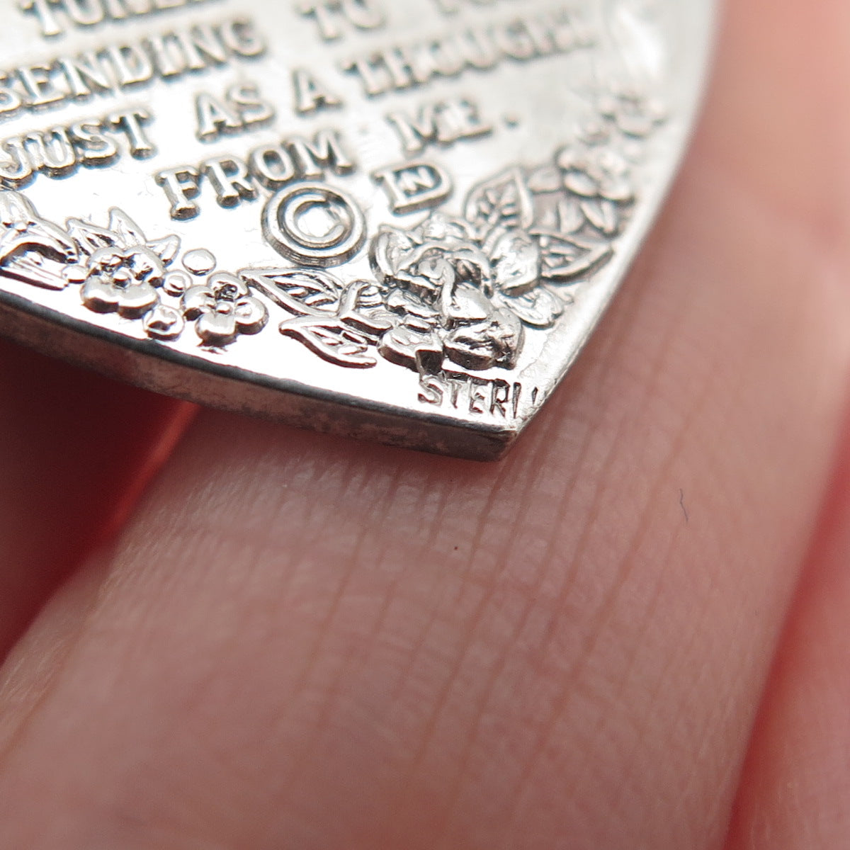 925 Sterling Silver Vintage Mother Heart Charm Pendant