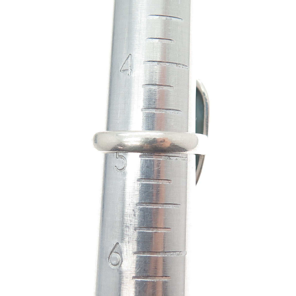 925 Sterling Silver Vintage Real Cabochon Larimar Modernist Ring Size 5