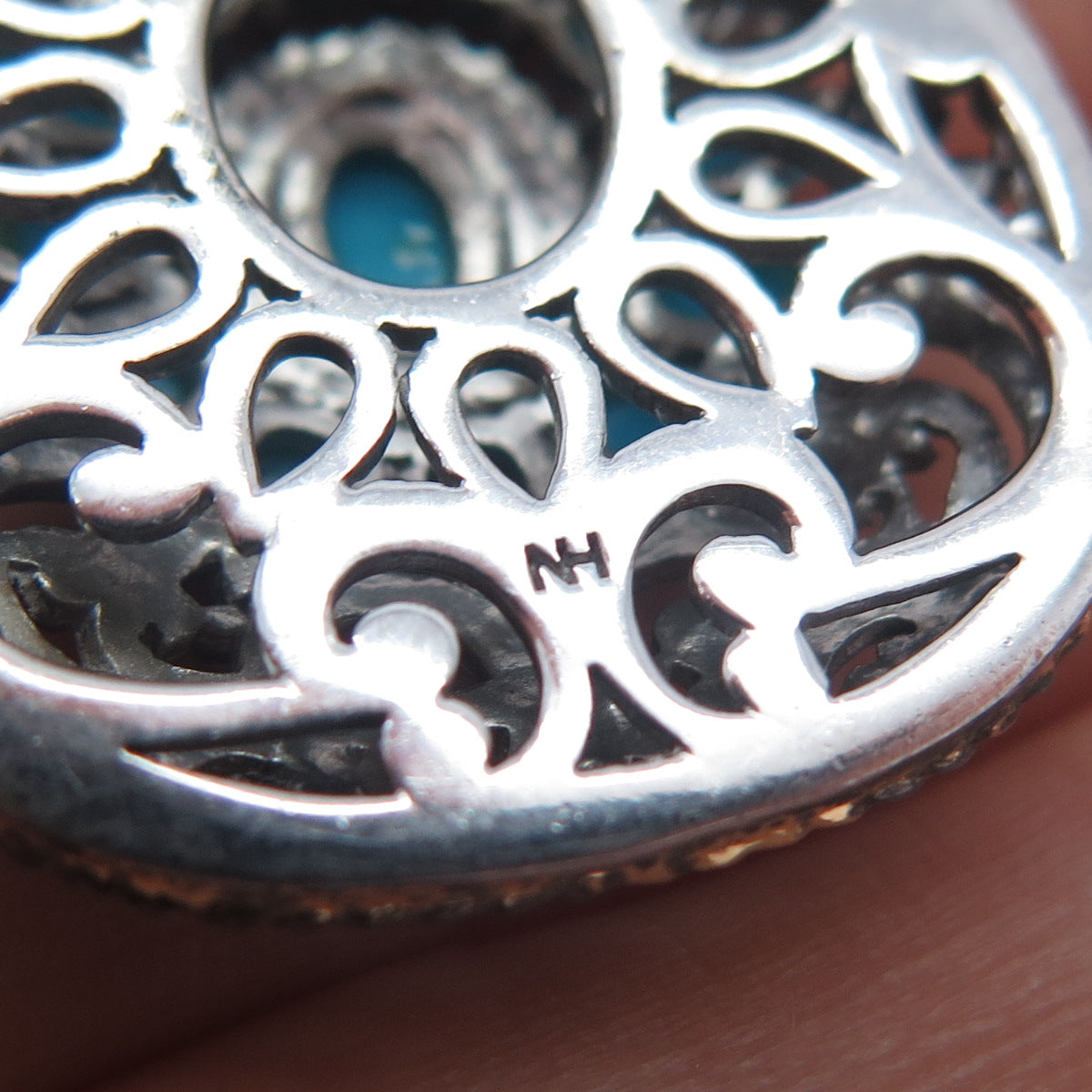 MICHAEL VALITUTTI Gems En Vogue Sterling Silver 2-Tone Real Turquoise Pendant