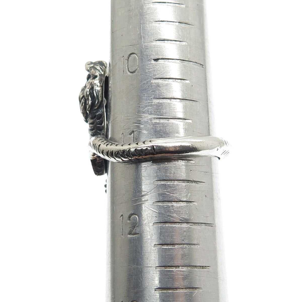 925 Sterling Silver Vintage Dragon Oxidized Ring Size 11.25