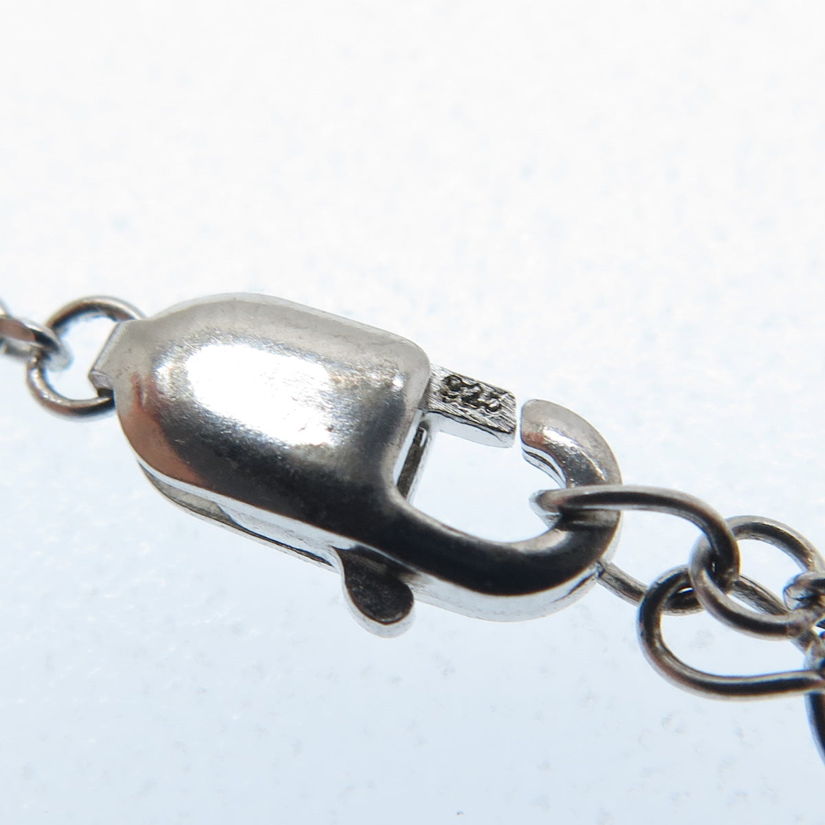 925 Sterling Silver Round-Cut Black & White C Z Deer Cable Chain Necklace 18-20"