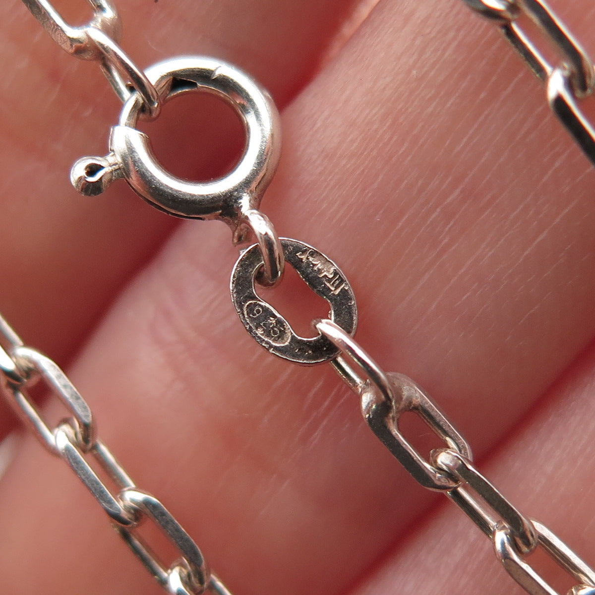 925 Sterling Silver Vintage Italy Cable Chain Necklace 20"