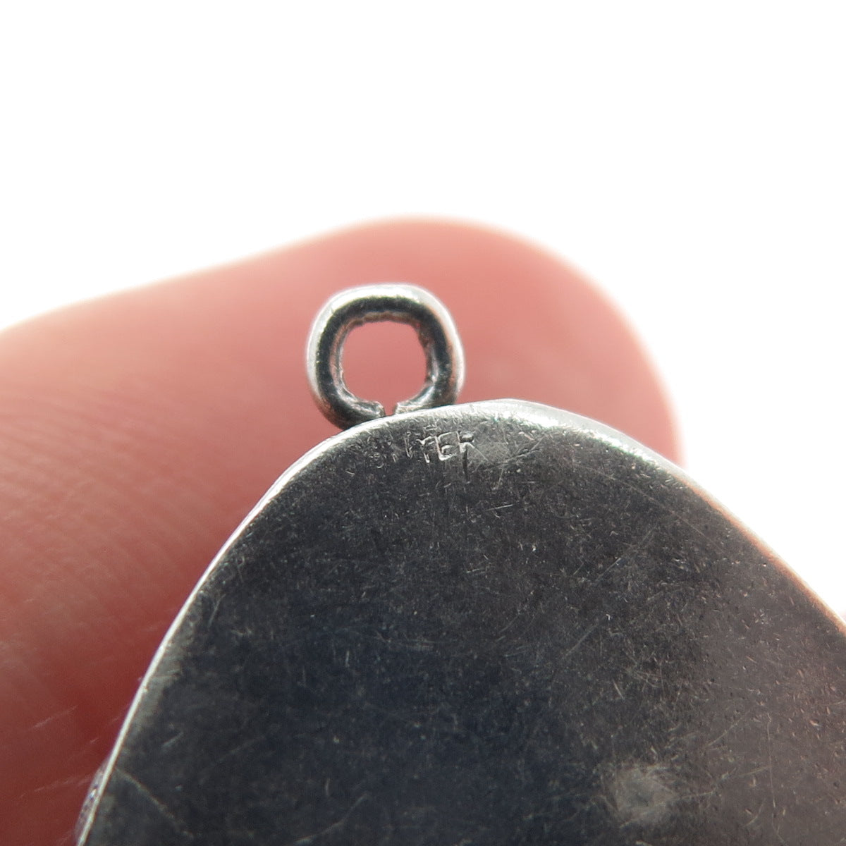 925 Sterling Silver Vintage Real Blue Lace Agate Teardrop Charm Pendant