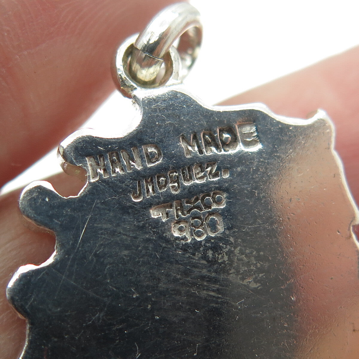JMD GUEZ JUANA 980 Silver Vintage Mexico Taxco Hand Made Woman Tribal Pendant
