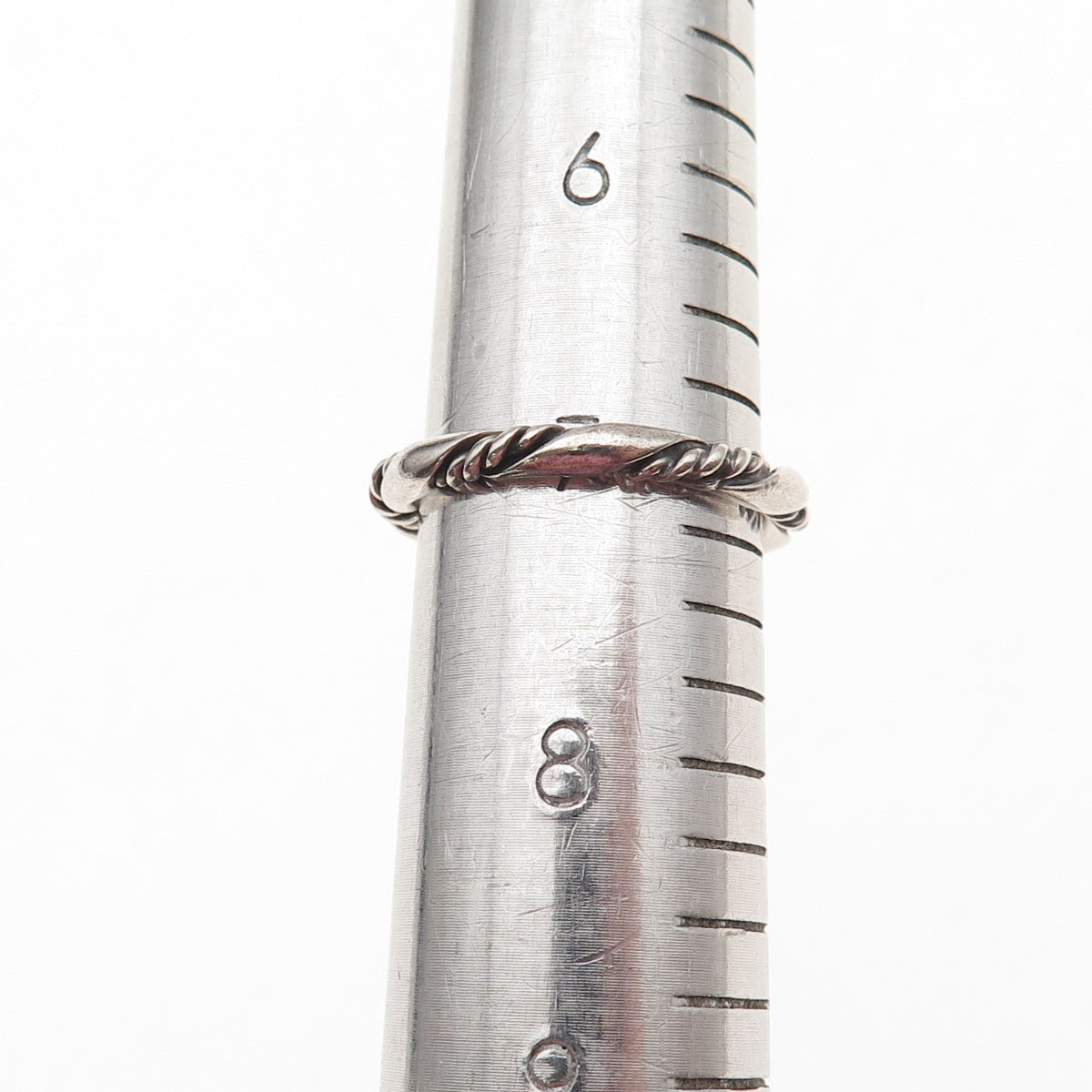 925 Sterling Silver Vintage Twisted Oxidized Band Ring Size 7.25