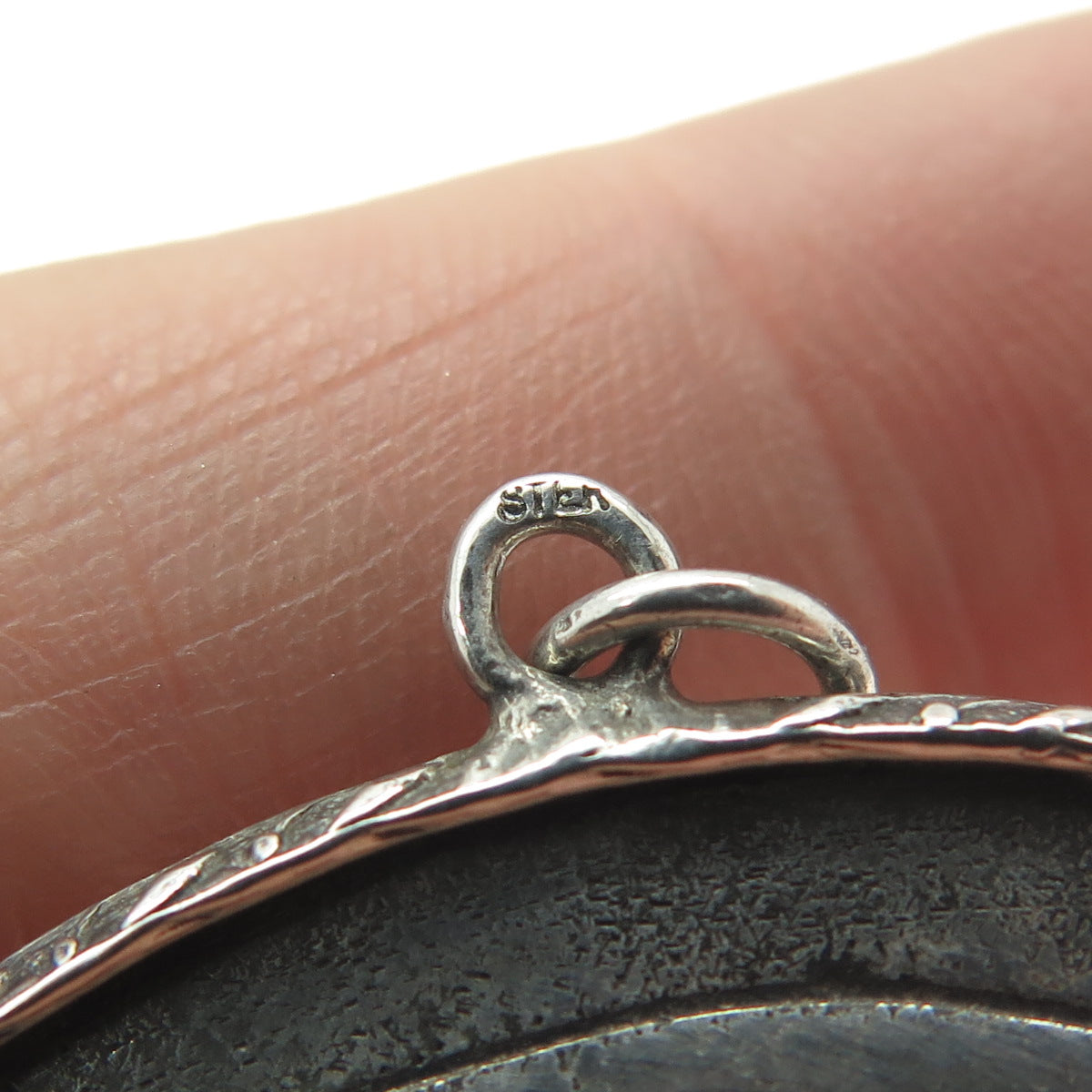 925 Sterling Silver Antique Saint Joseph Religious Medal Repousse Pendant