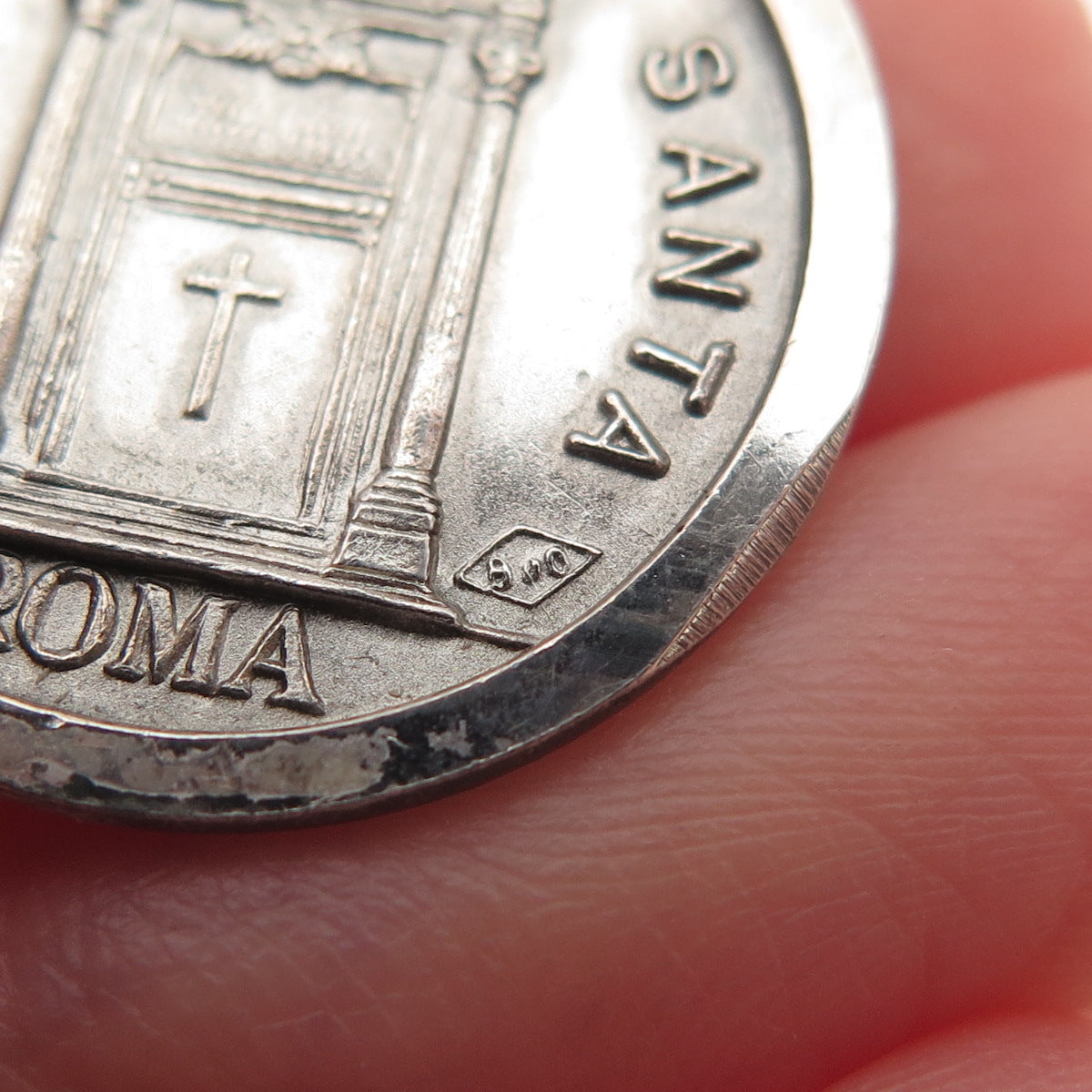 800 Silver Vintage Rome Italy Pope Paul VI St. Peter's Basilica Charm Pendant