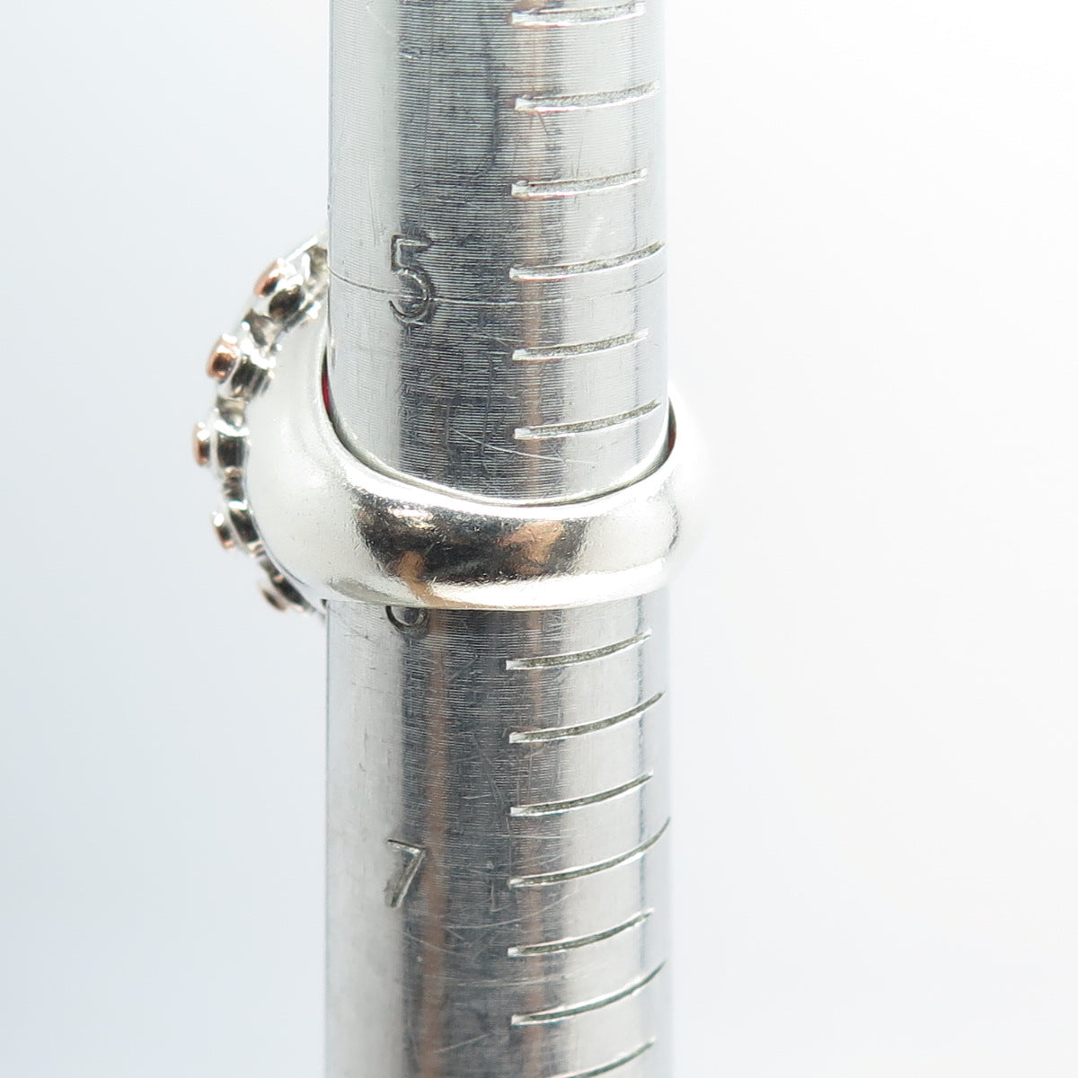 BARSE 925 Sterling Silver 2-Tone Vintage Real Ruby Statement Ring Size 6