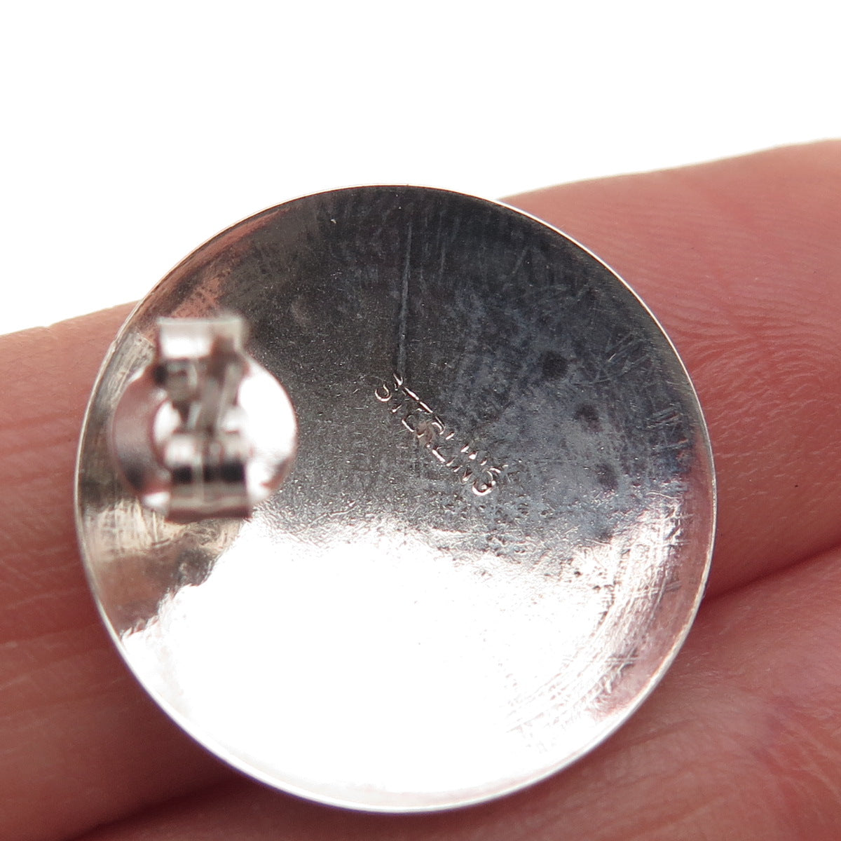 Old Pawn 925 Sterling Silver Vintage Southwestern Concho Tribal Earrings