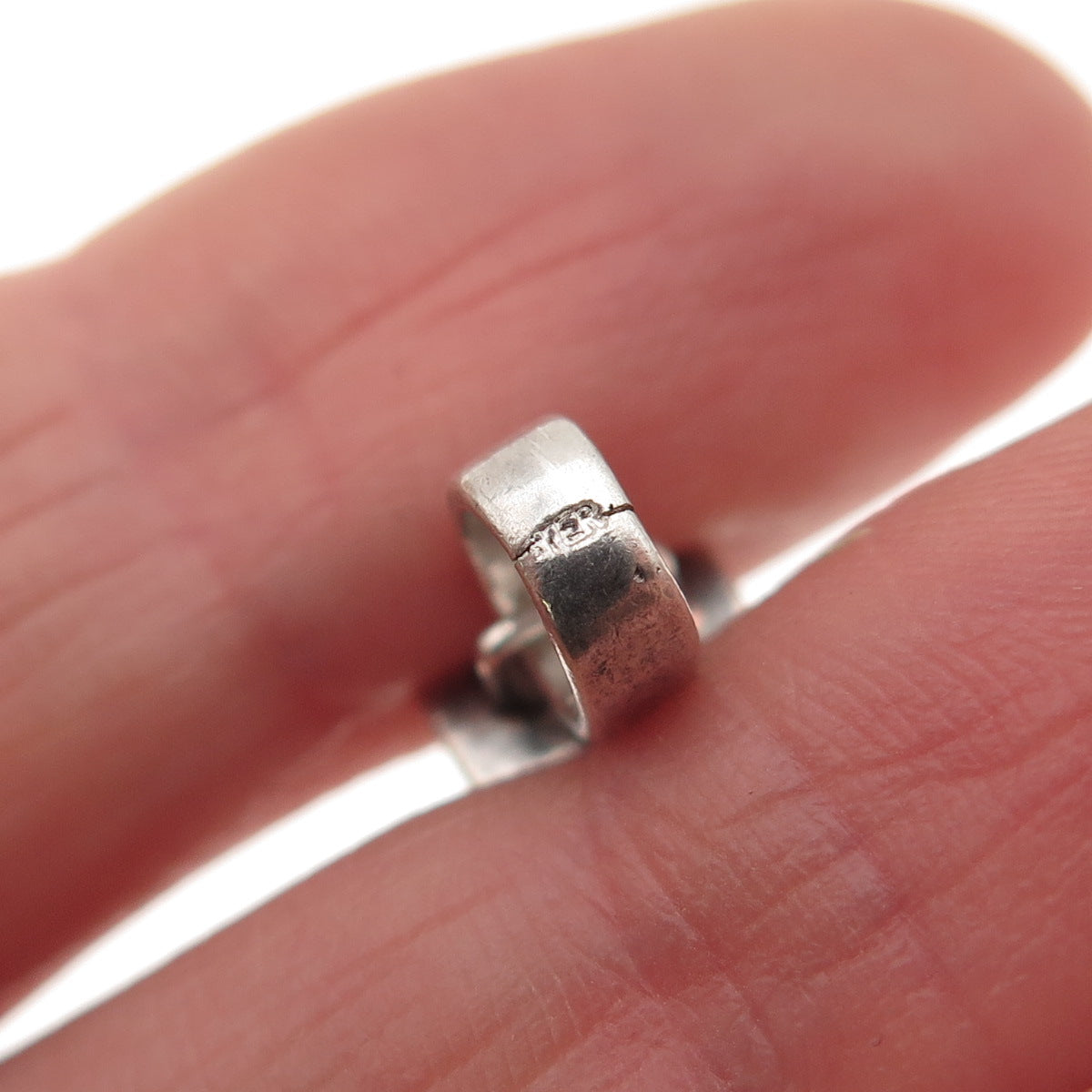 925 Sterling Silver Vintage Real Diamond Roman Numbers Clover Charm Pendant