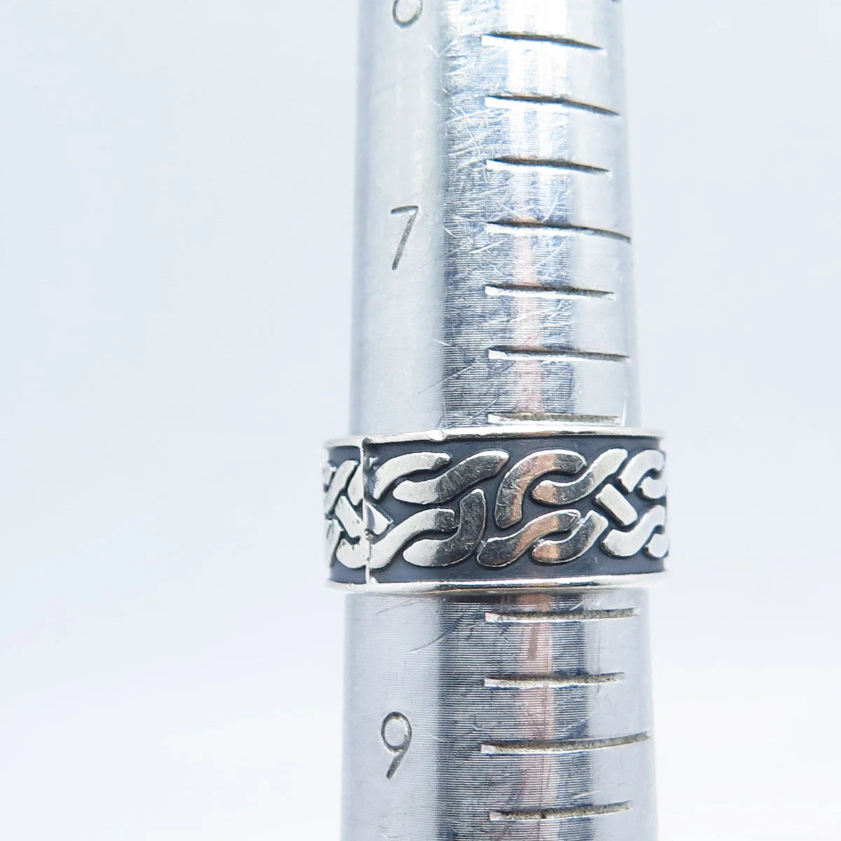 925 Sterling Silver Vintage Braided Band Ring Size 8.25