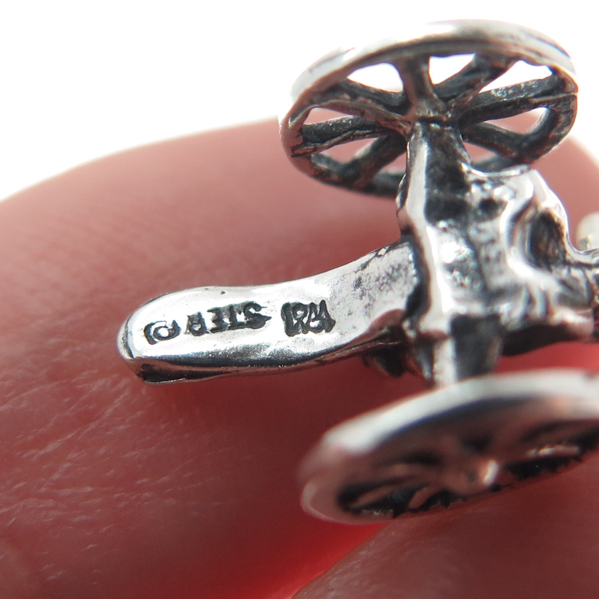 WHEELER MFG CO 925 Sterling Silver Vintage Cannon Military Minimalist 3D Pendant