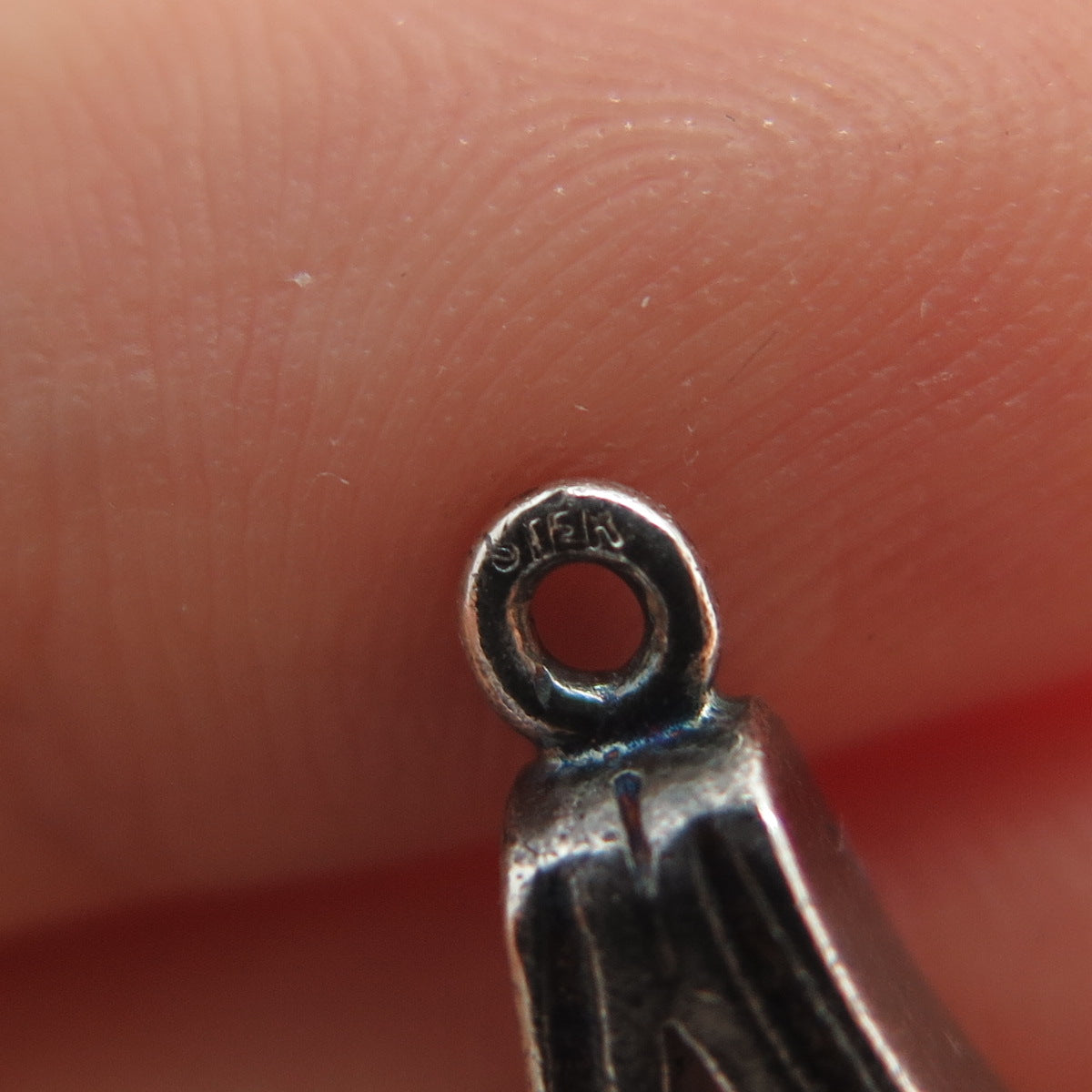 925 Sterling Silver Vintage Real Amethyst Modernist Oxidized Charm Pendant