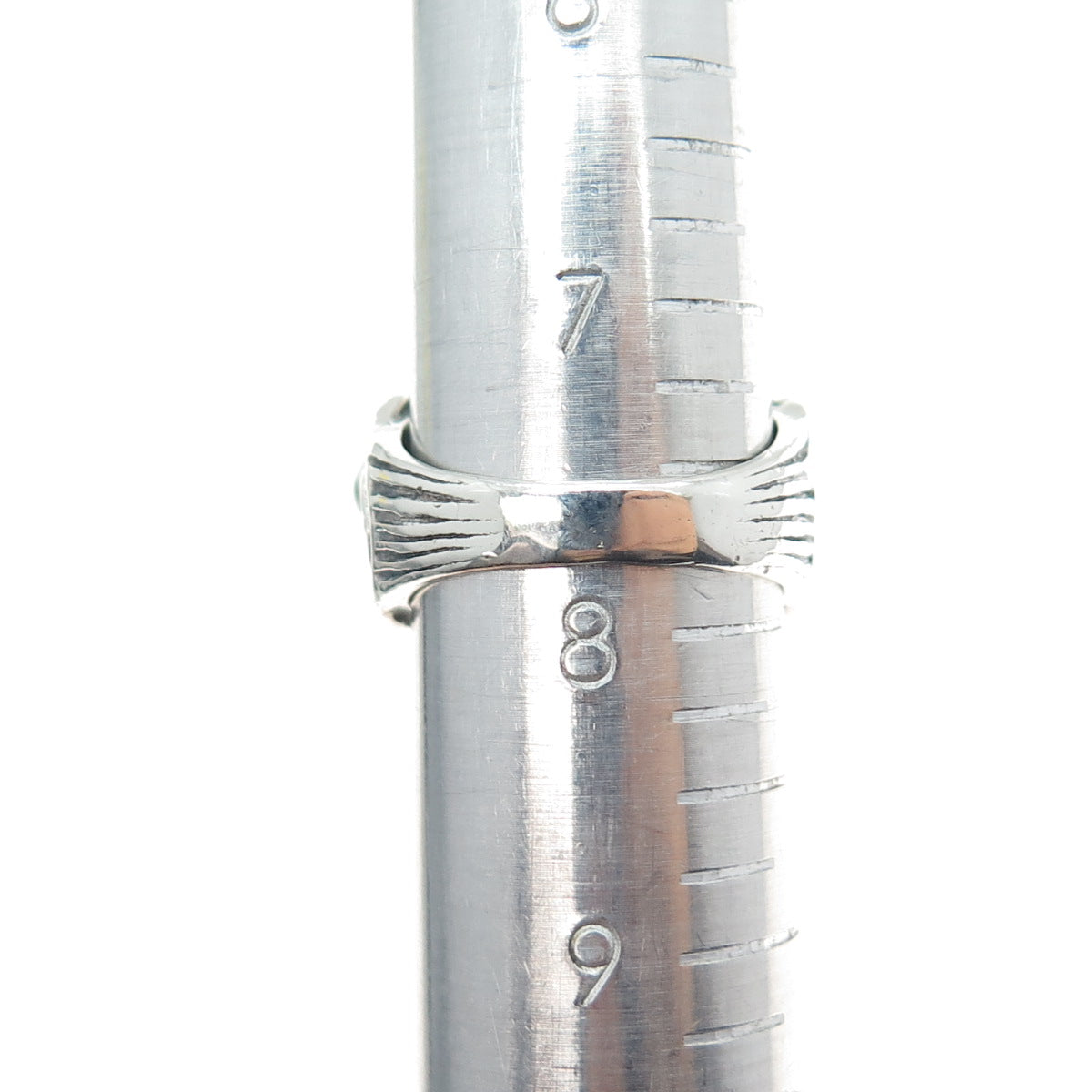 Sherri Baker Sterling Silver Vintage Real Black Onyx Modernist Ring Size 7.75