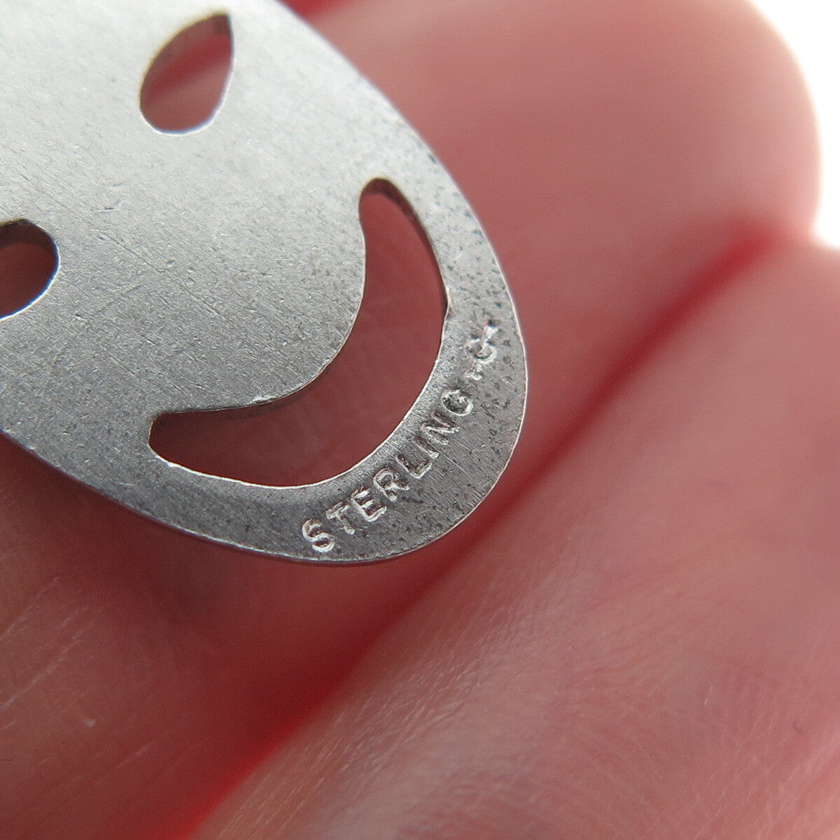 GRIFFITH & SONS 925 Sterling Silver Vintage Comedy Mask Minimalist Charm Pendant