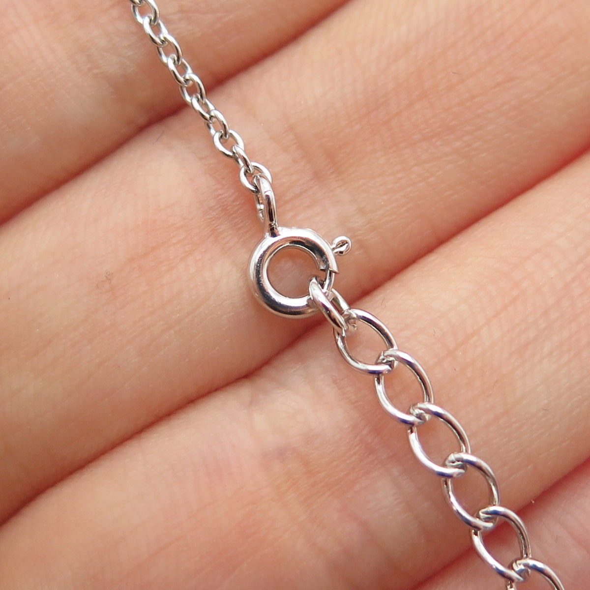 925 Sterling Silver Angel Cable Chain Necklace 16-18"