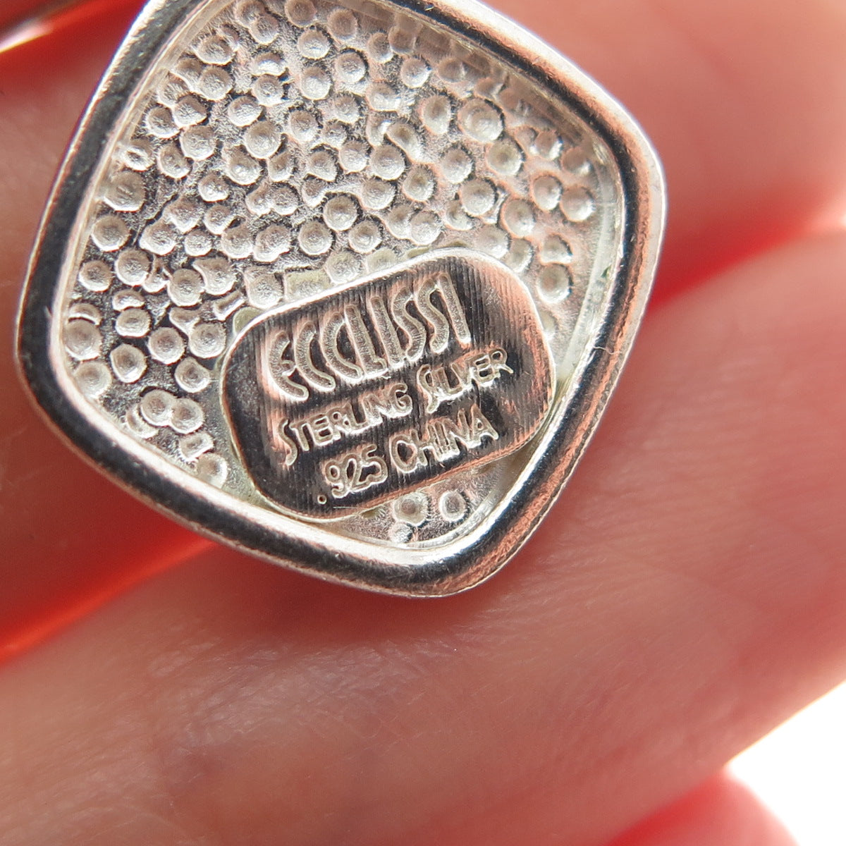 ECCLISSI 925 Sterling Silver 2-Tone Vintage Real Mother-Of-Pearl Dangle Earrings