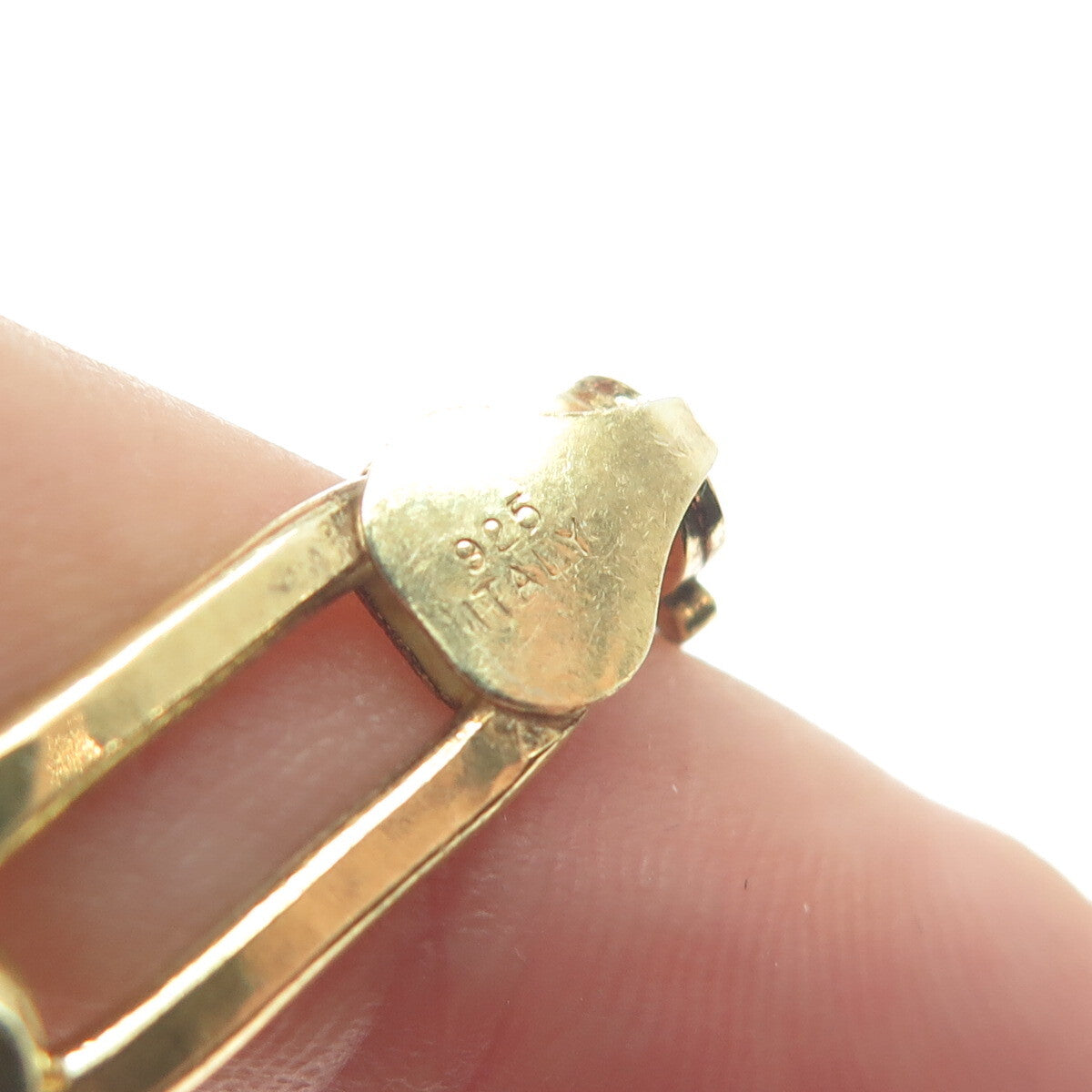 925 Sterling Silver Gold Plated Italy Paperclip Link Bracelet 6.75"