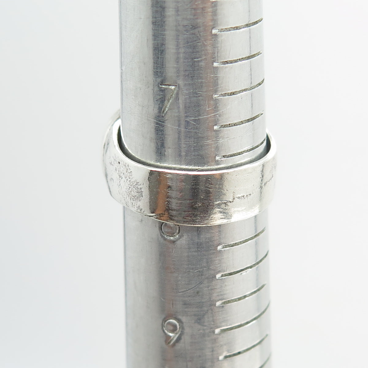 925 Sterling Silver Vintage Modernist Ribbed Dome Ring Size 8