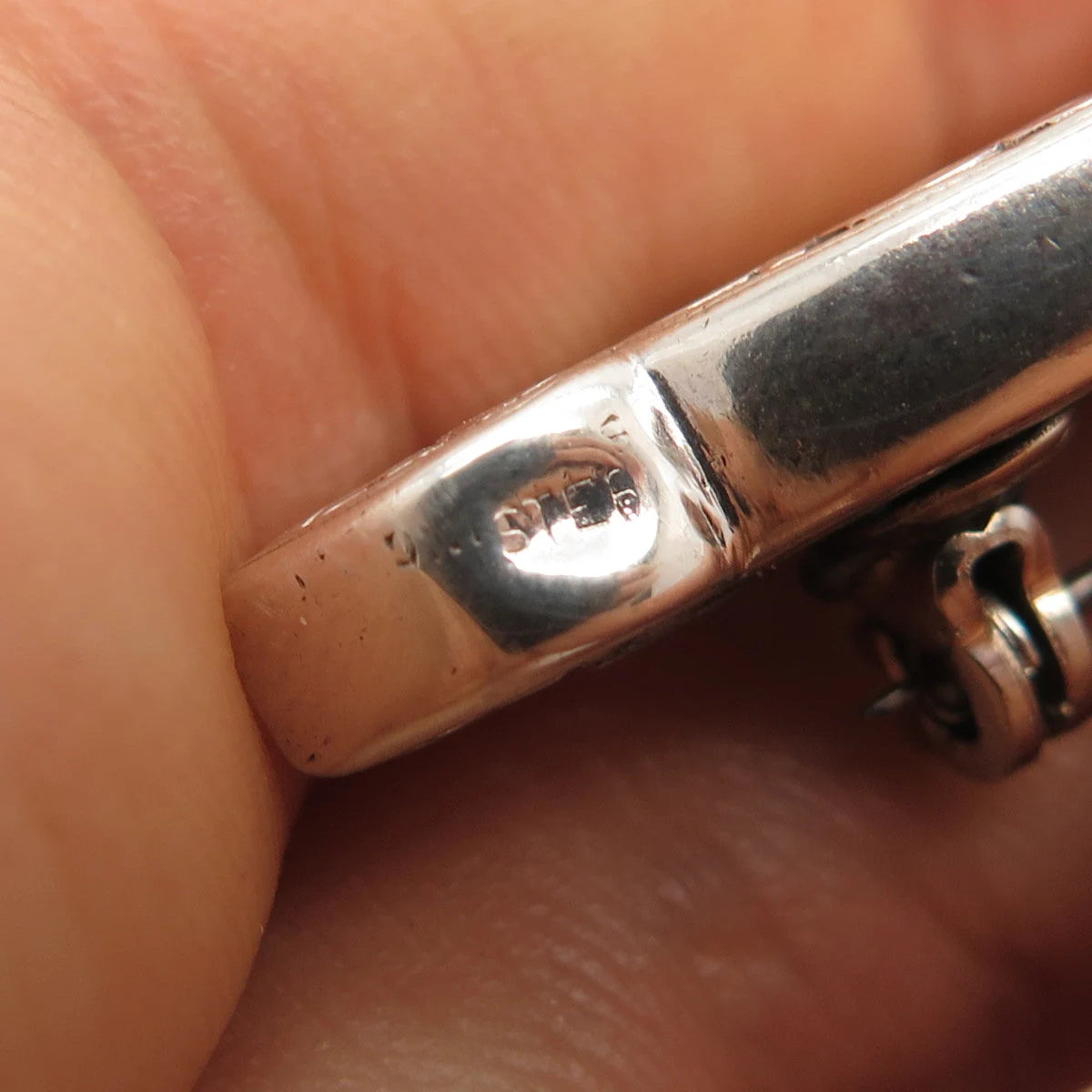 925 Sterling Silver Vintage Ornate Bar Pin Brooch